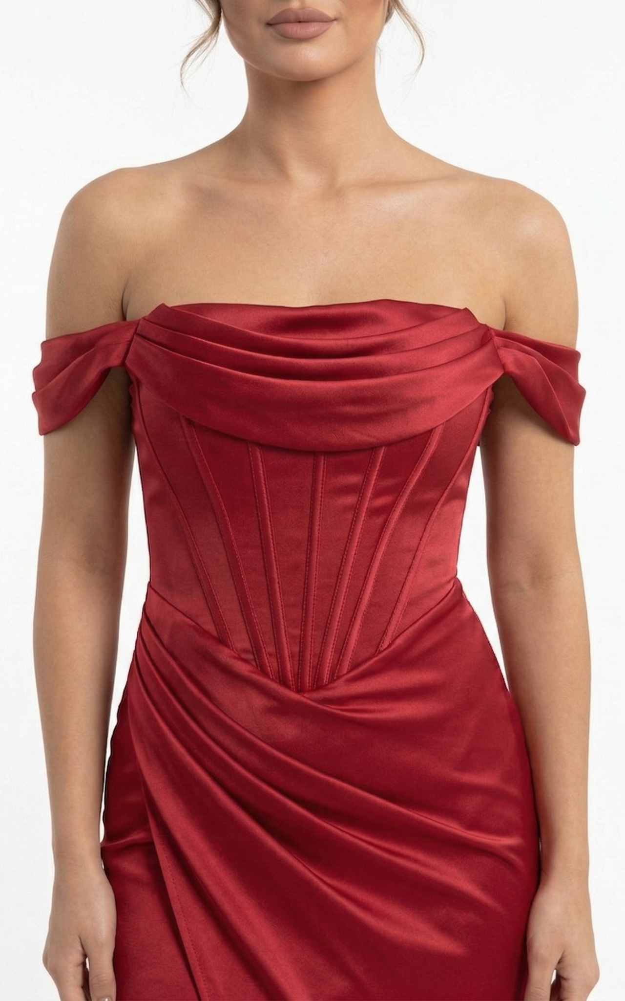 Rochie Goldie lunga rosie [3]