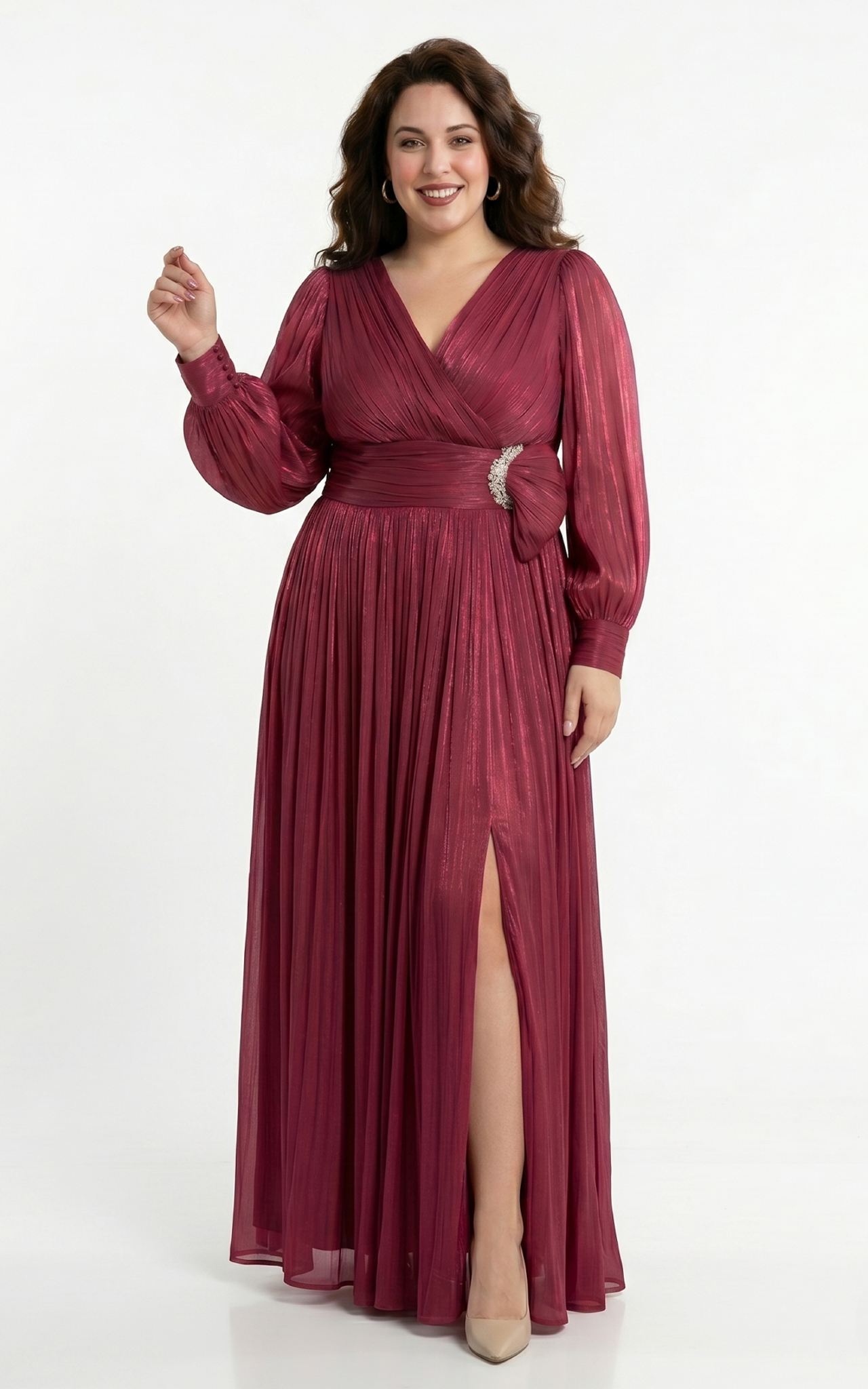 Rochie Gina lunga bordo [1]