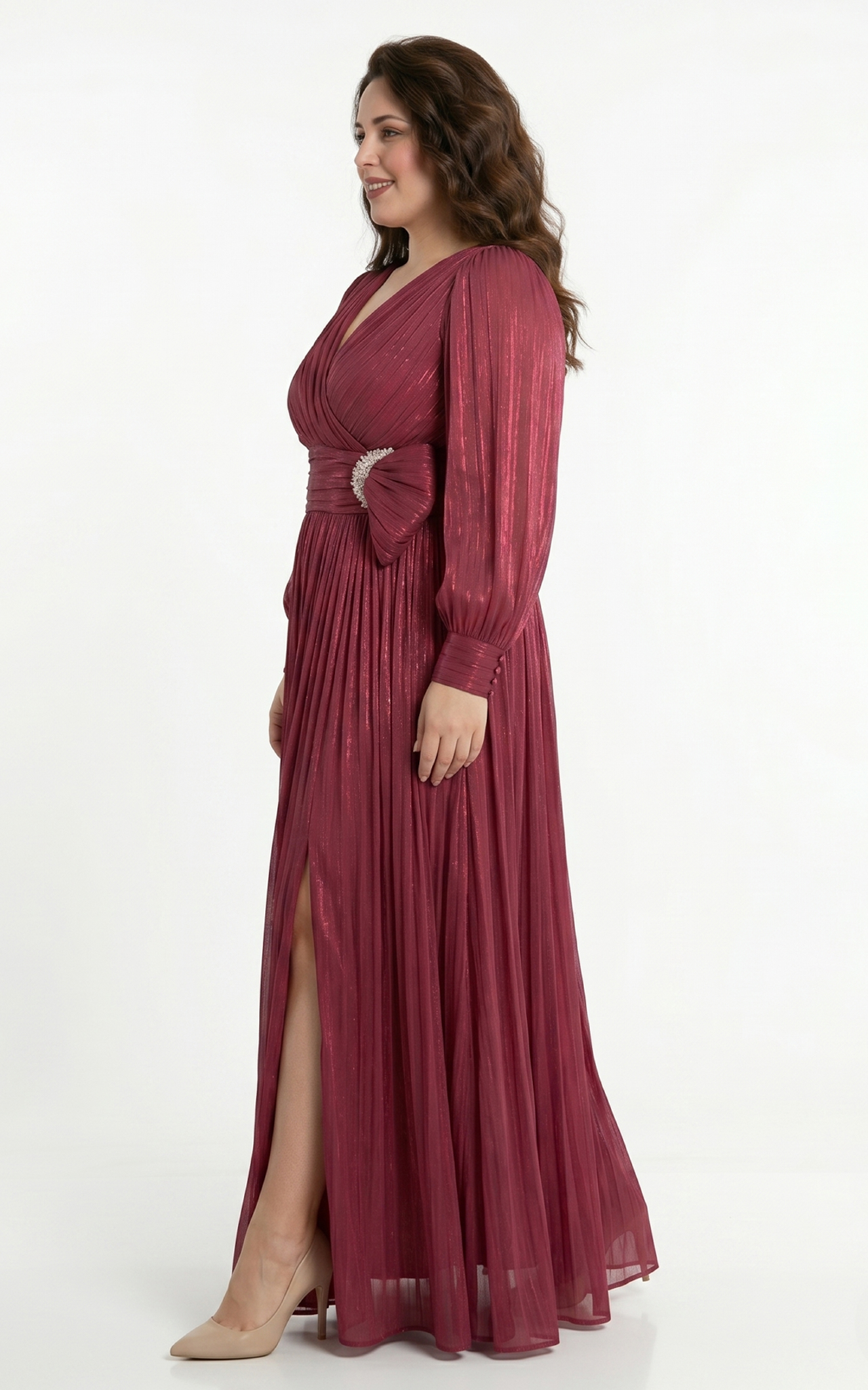 Rochie Gina lunga bordo [2]