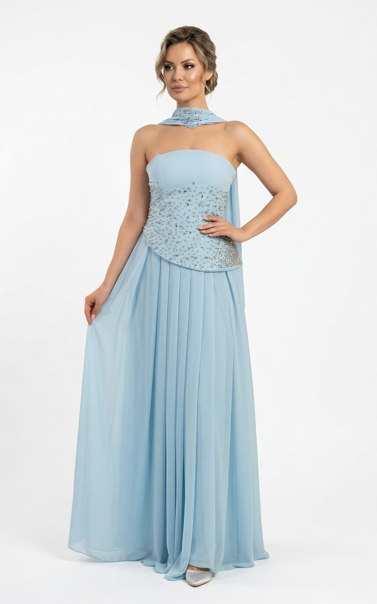 Rochie Gracyn lunga bleu [2]