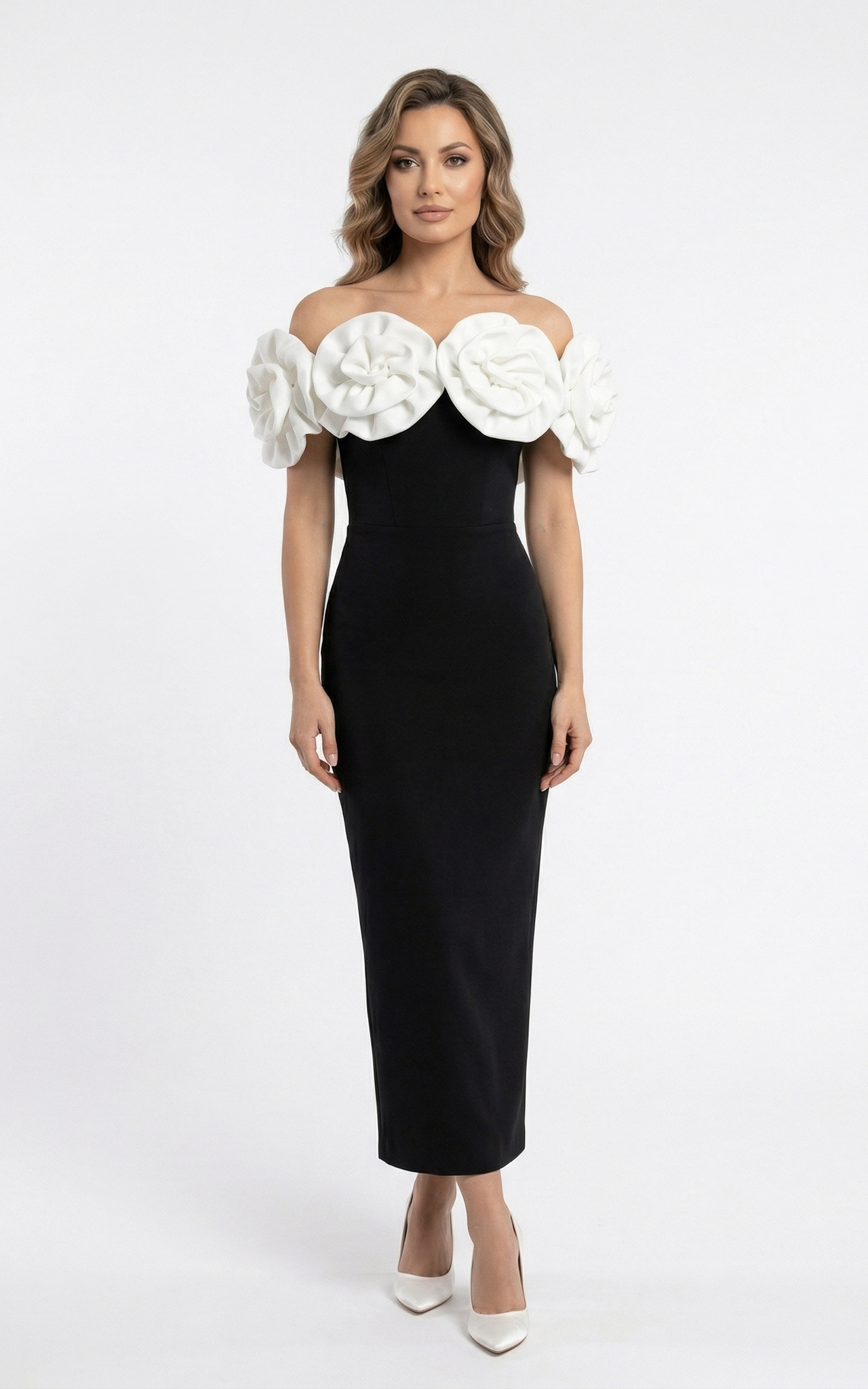 Rochii festivitate absolvire - Rochie Gisele midi alba