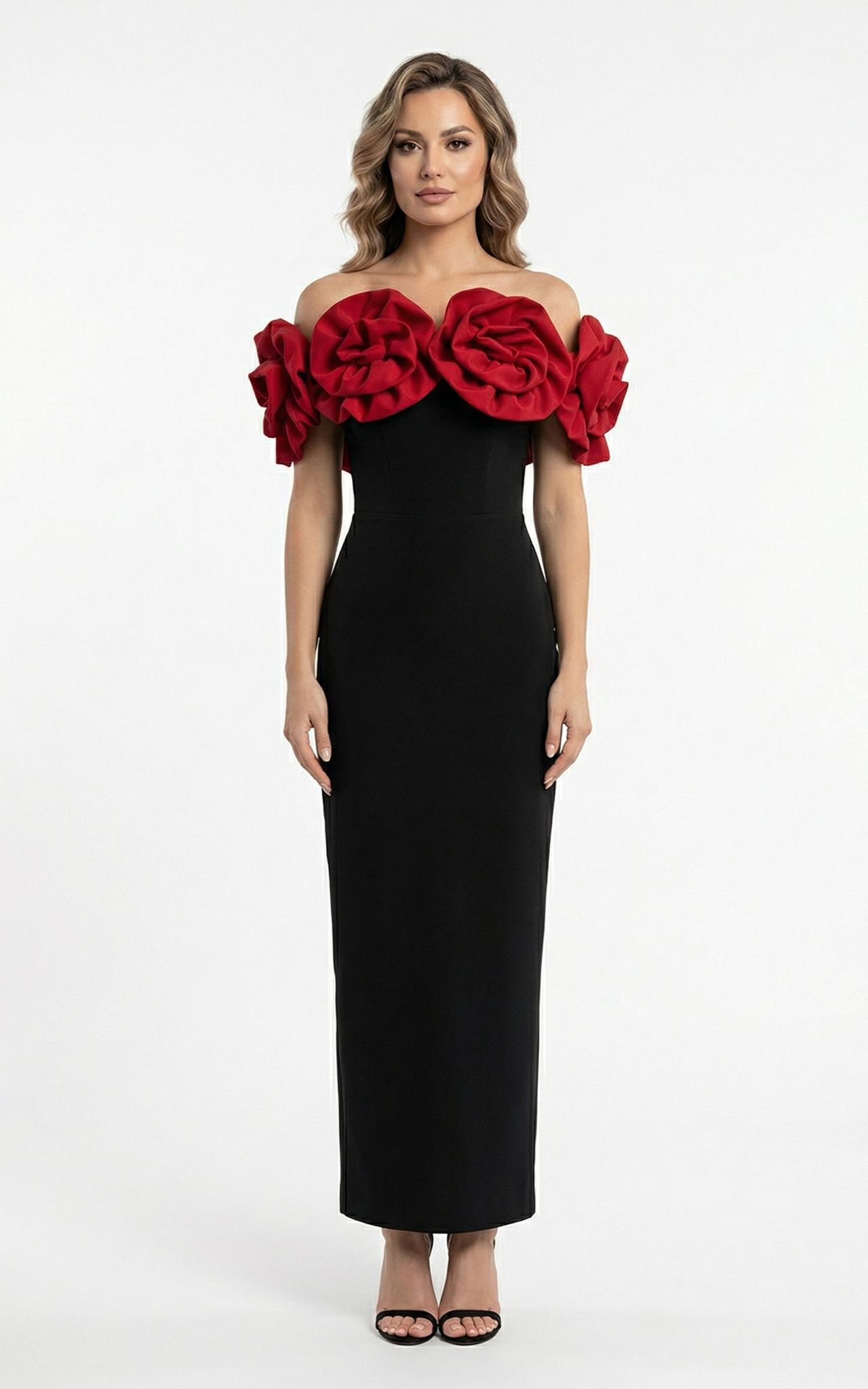 Rochii festivitate absolvire - Rochie Gisele midi rosie