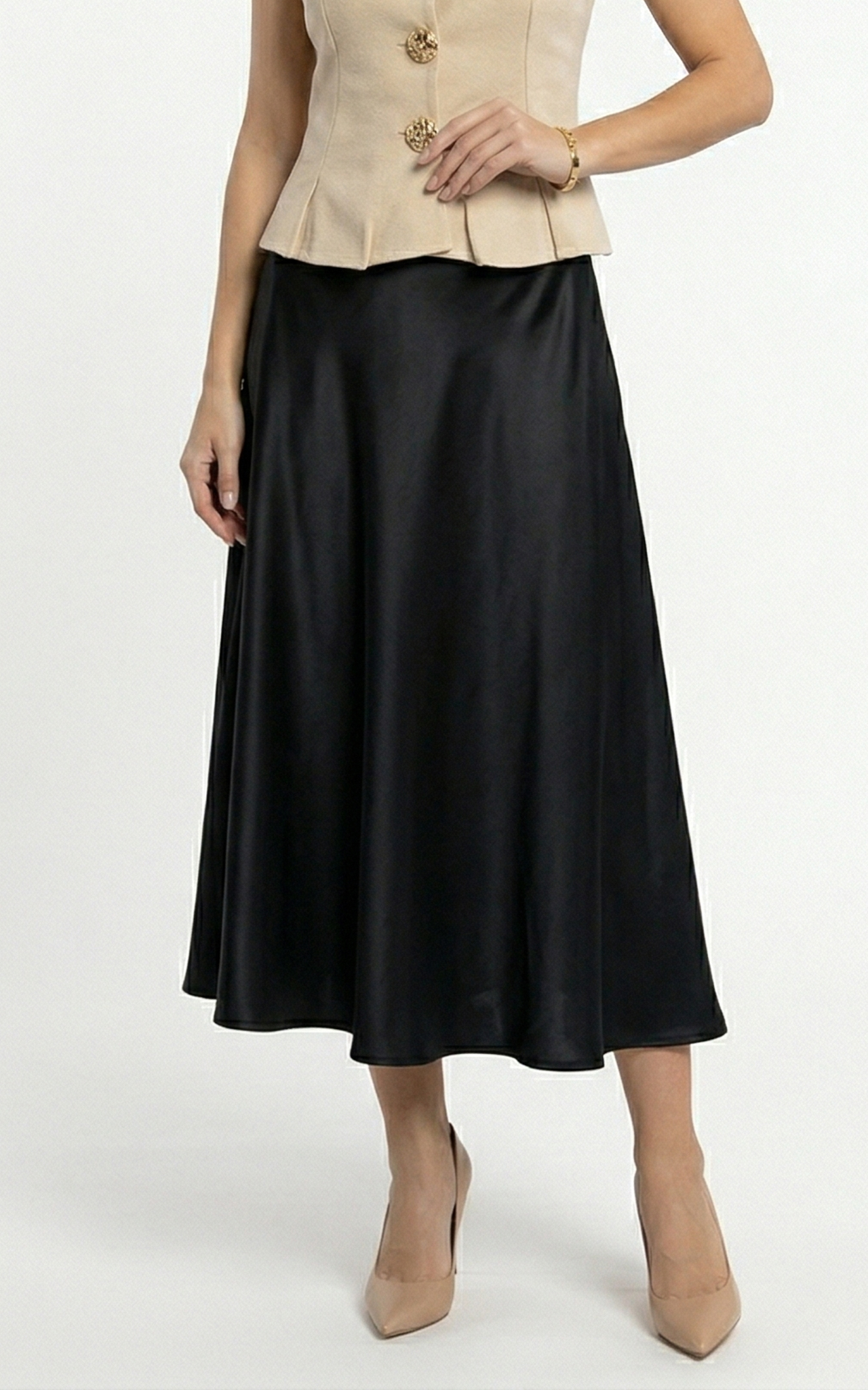 Fuste de dama midi - Fusta Gracen midi neagra