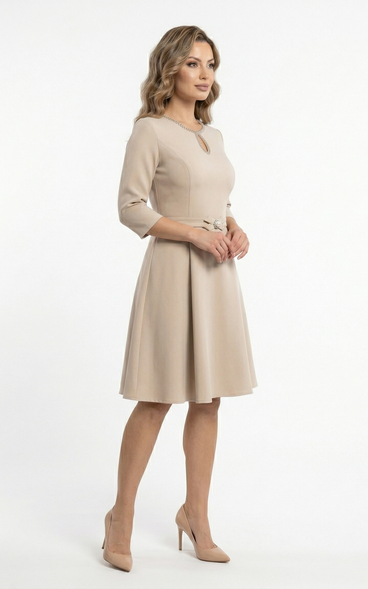 Rochie Galaxy scurta bej [3]
