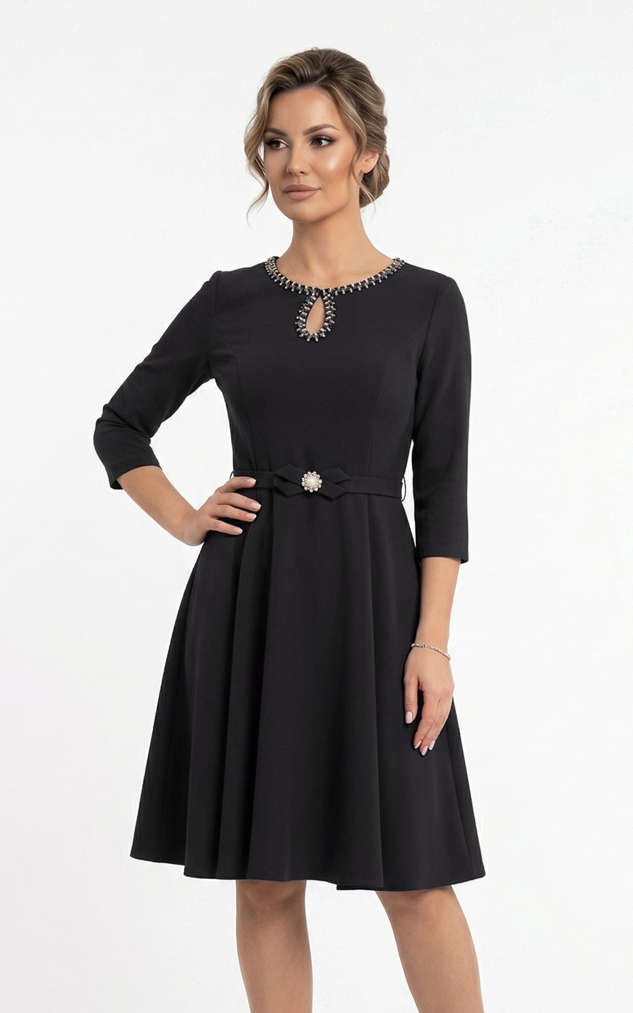 Rochii fabricate in Romania - Rochie Galaxy scurta neagra