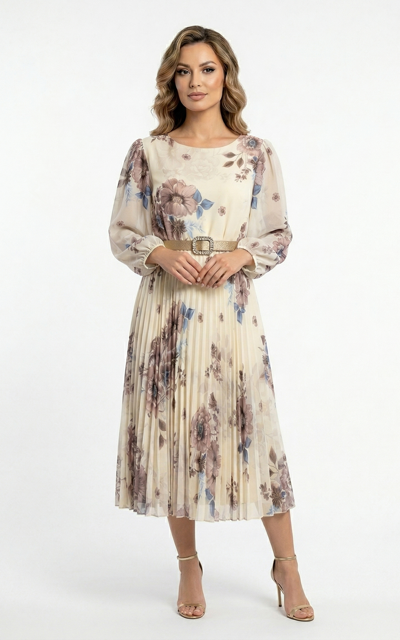 Rochii de majorat - Rochie Georgianna midi bej