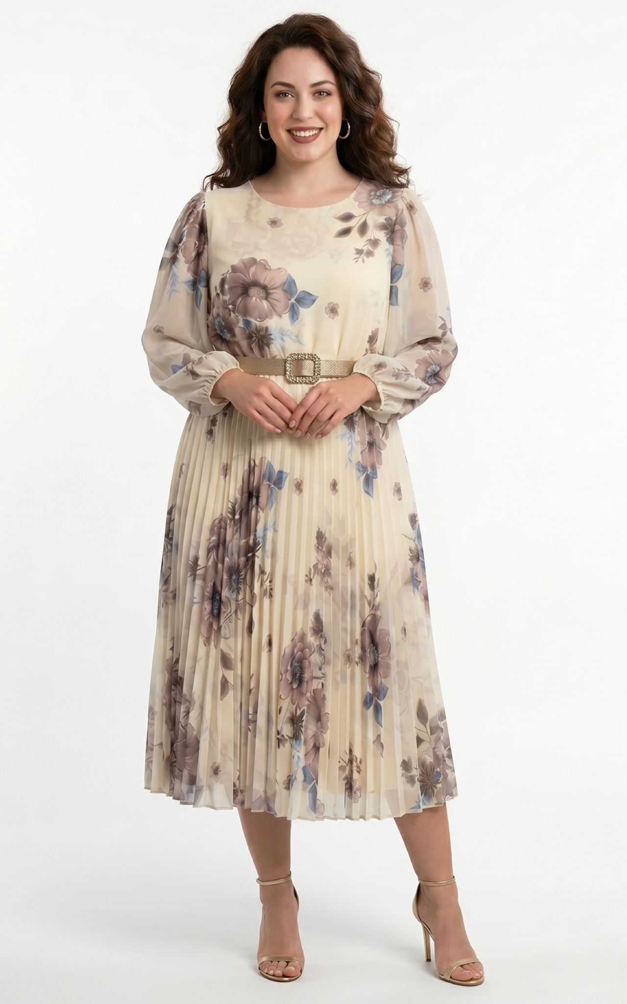 Rochie Georgianna midi bej [2]