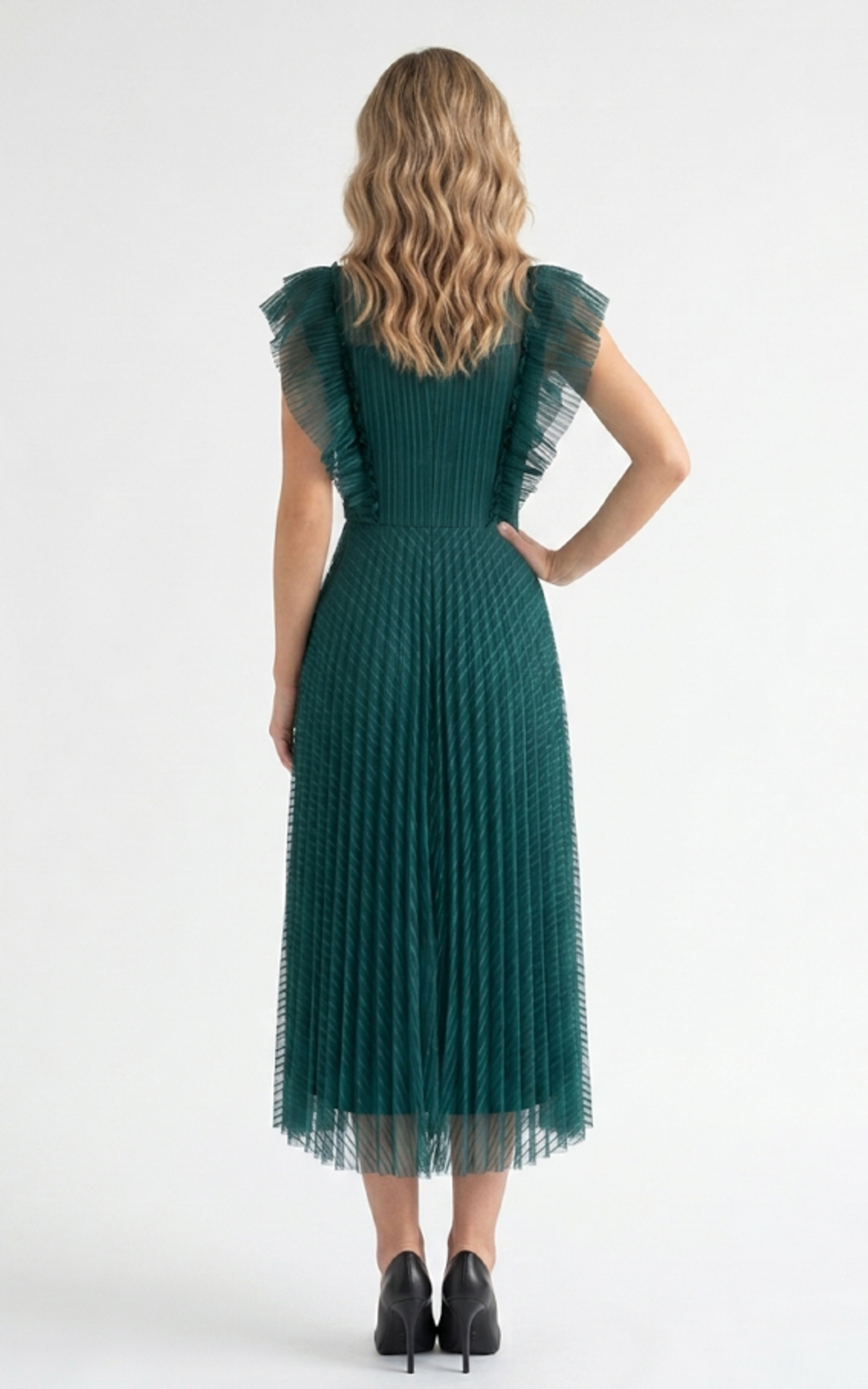 Rochie Gypsy midi verde-smarald [4]