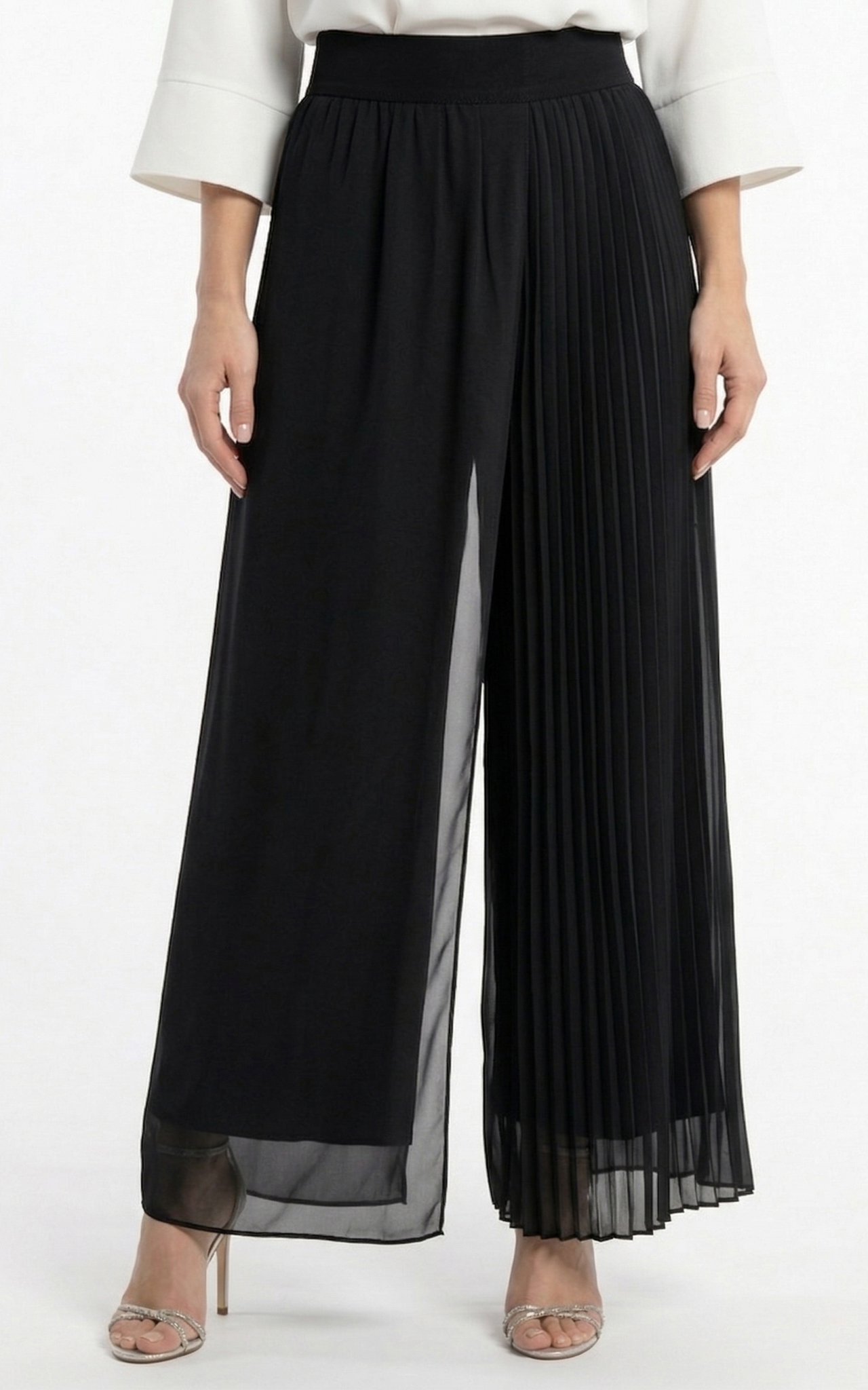Fuste de dama midi - Fusta Pantalon Glenda lunga neagra