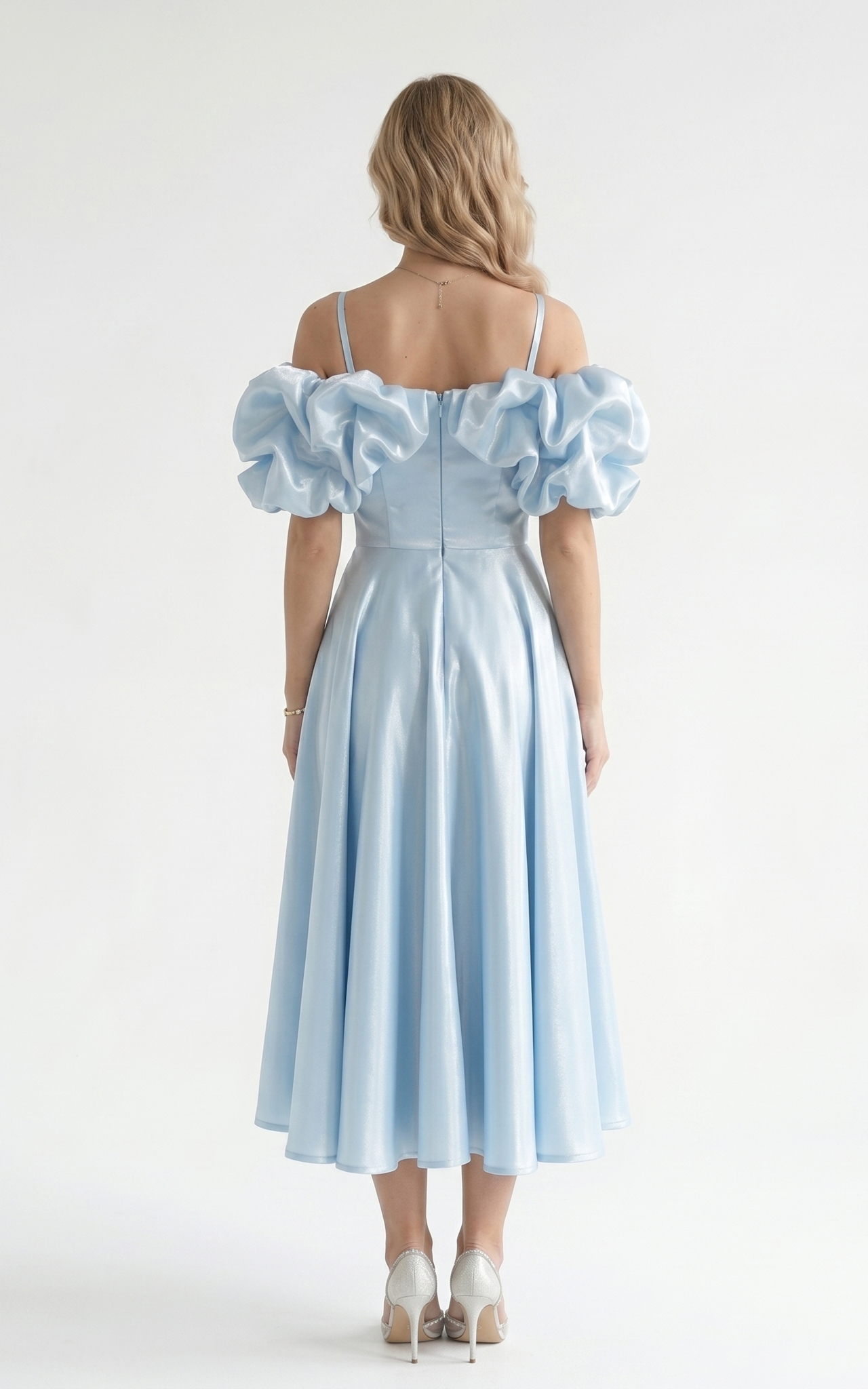 Rochie Organza Honesty midi bleu [4]
