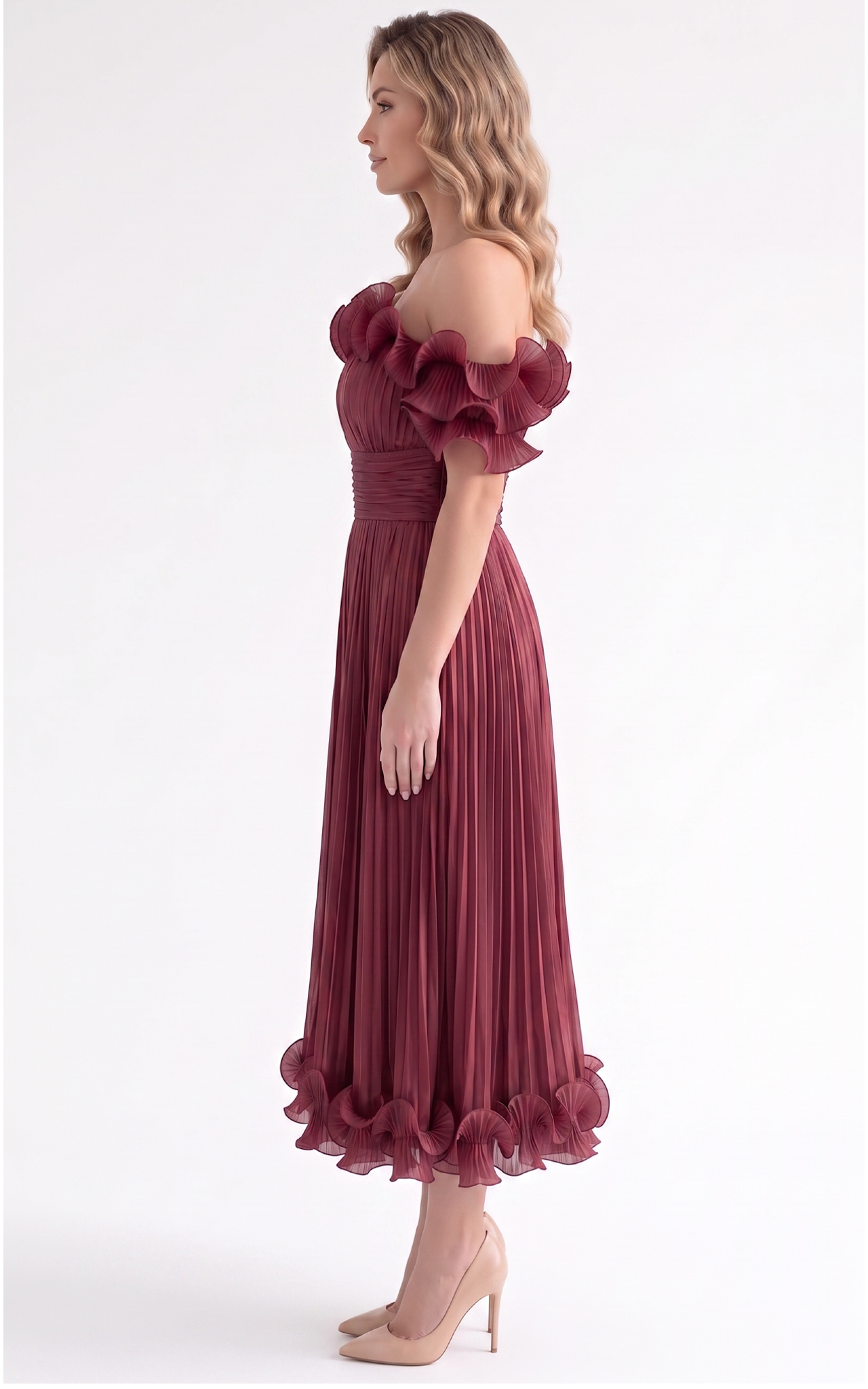 Rochie Haya midi bordo [3]