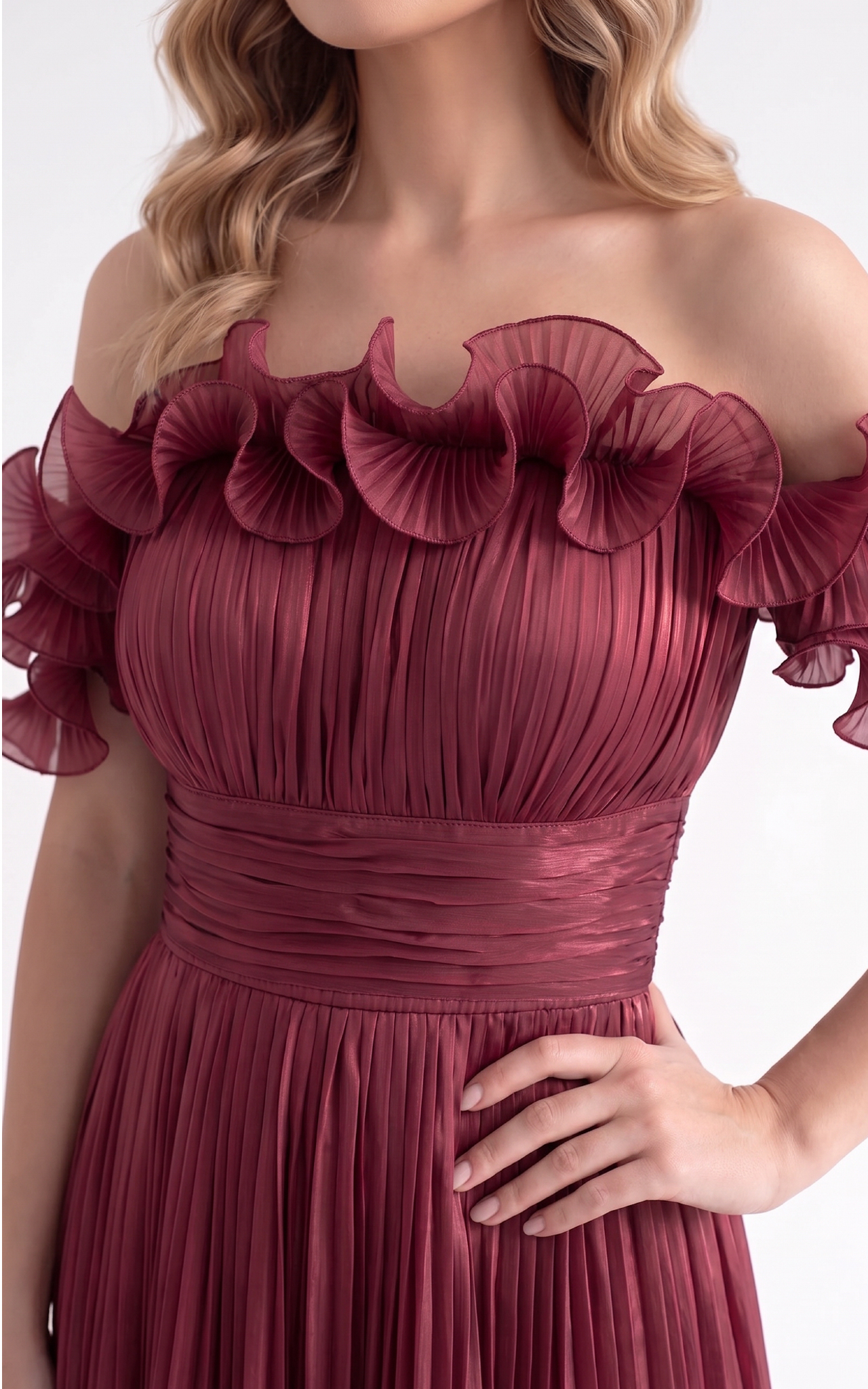Rochie Haya midi bordo [4]