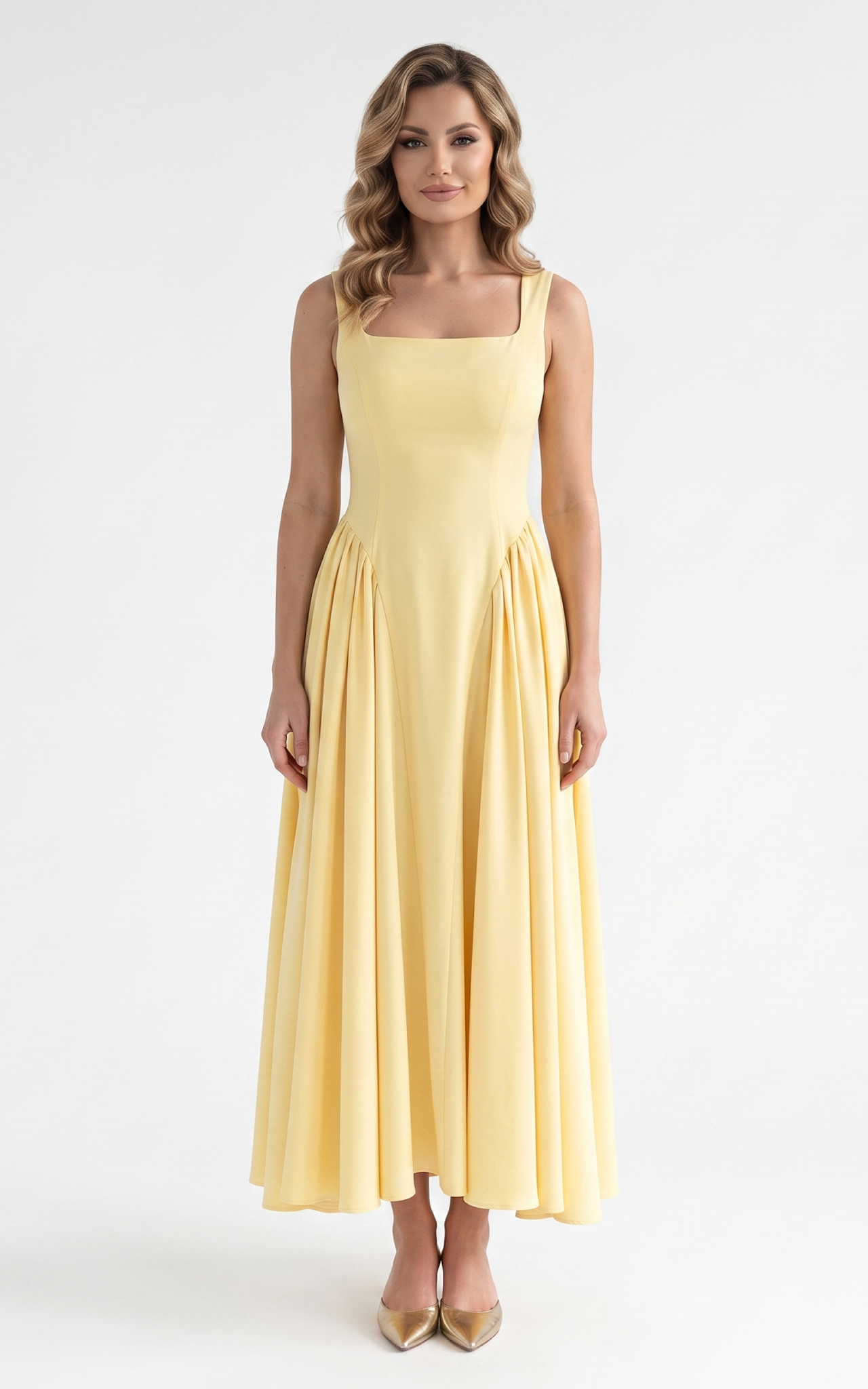 Rochii lungi - Rochie de vara Huntleigh lunga galbena