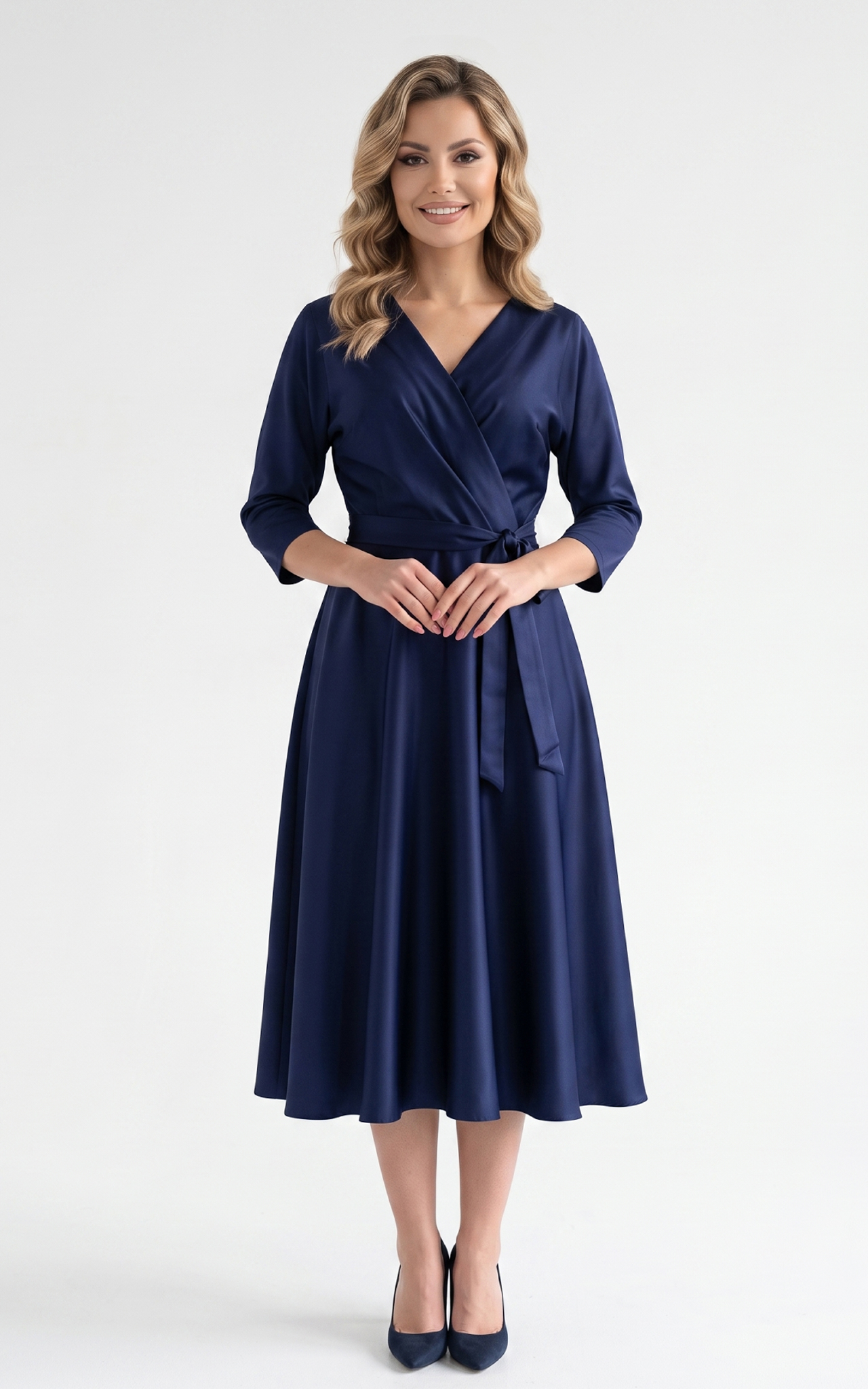 Femei - Rochie de vara Hellen midi bleumarin