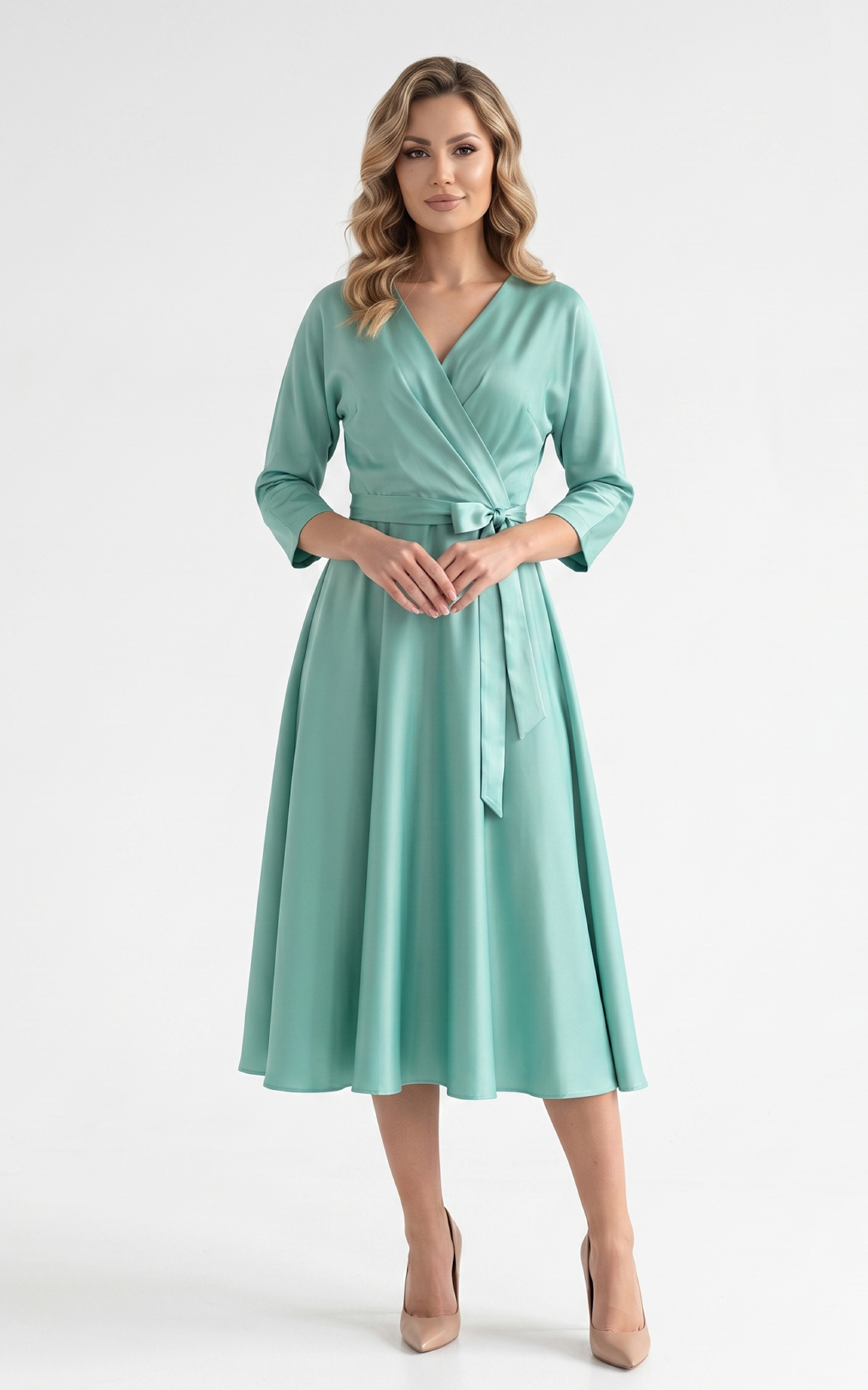 Femei - Rochie de vara Hellen midi menta