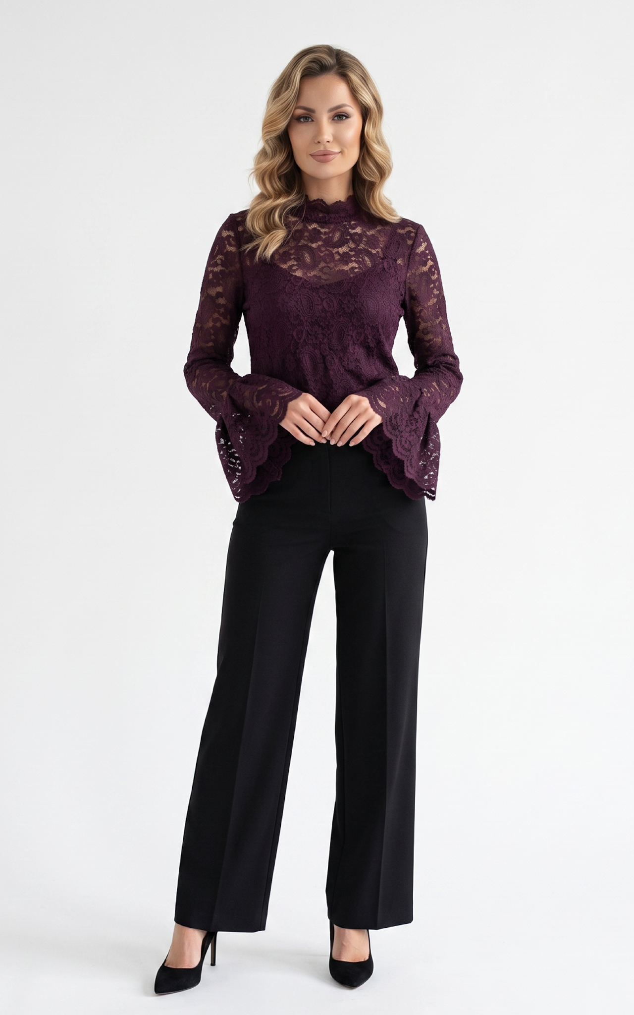Top de dantela Hollie bordo [2]