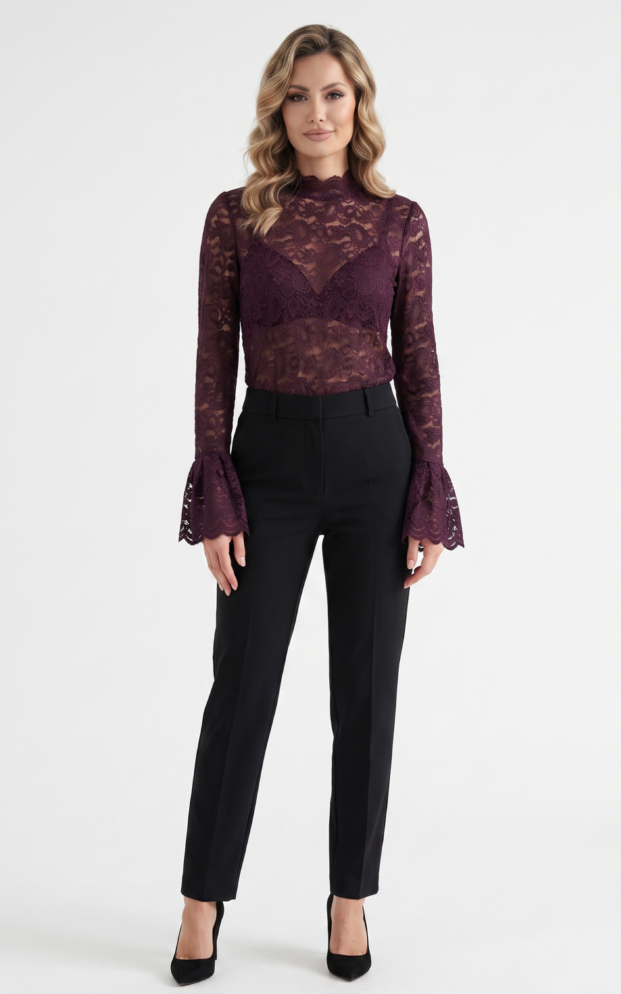 Top de dantela Hollie bordo [4]