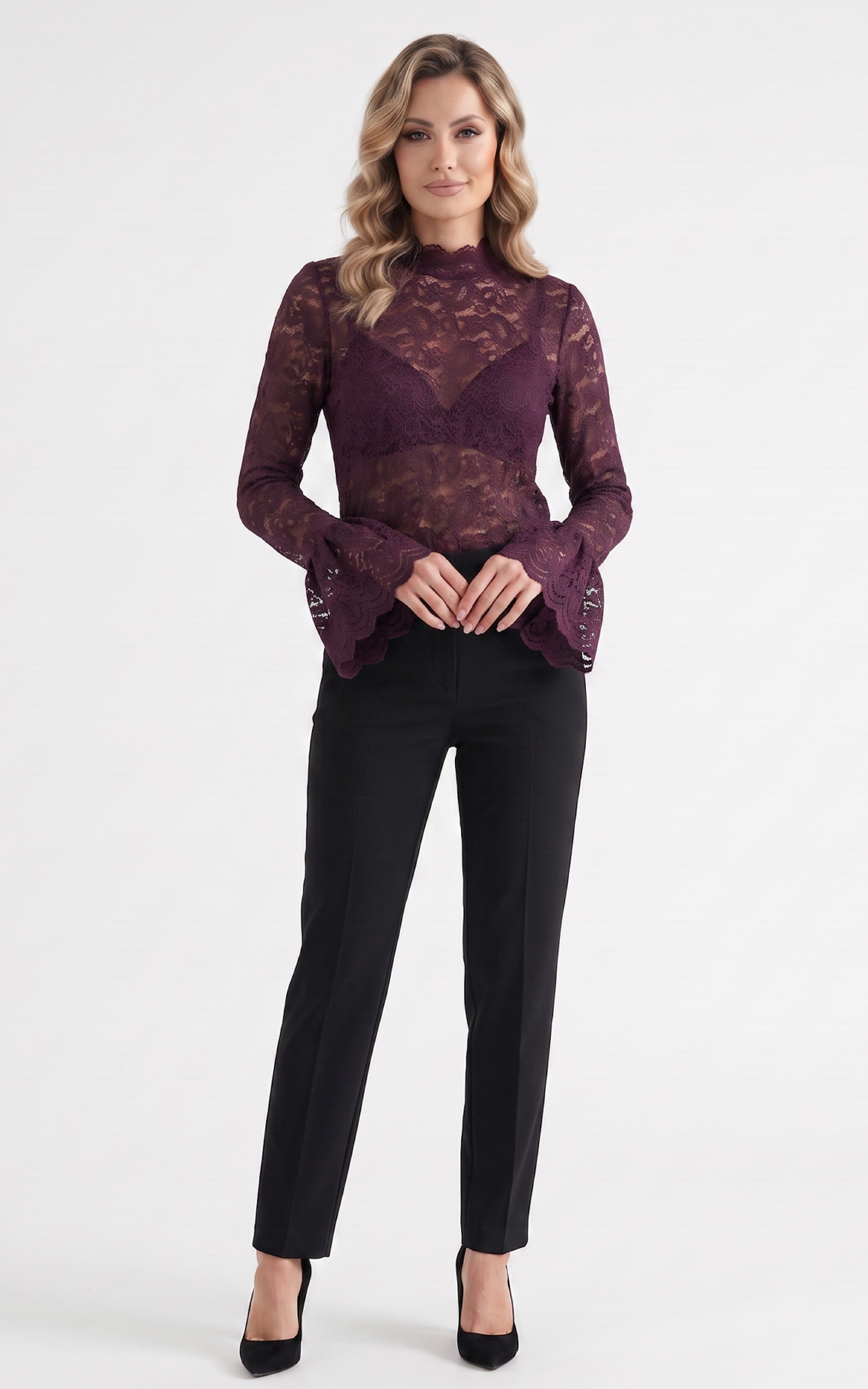 Top de dantela Hollie bordo [5]