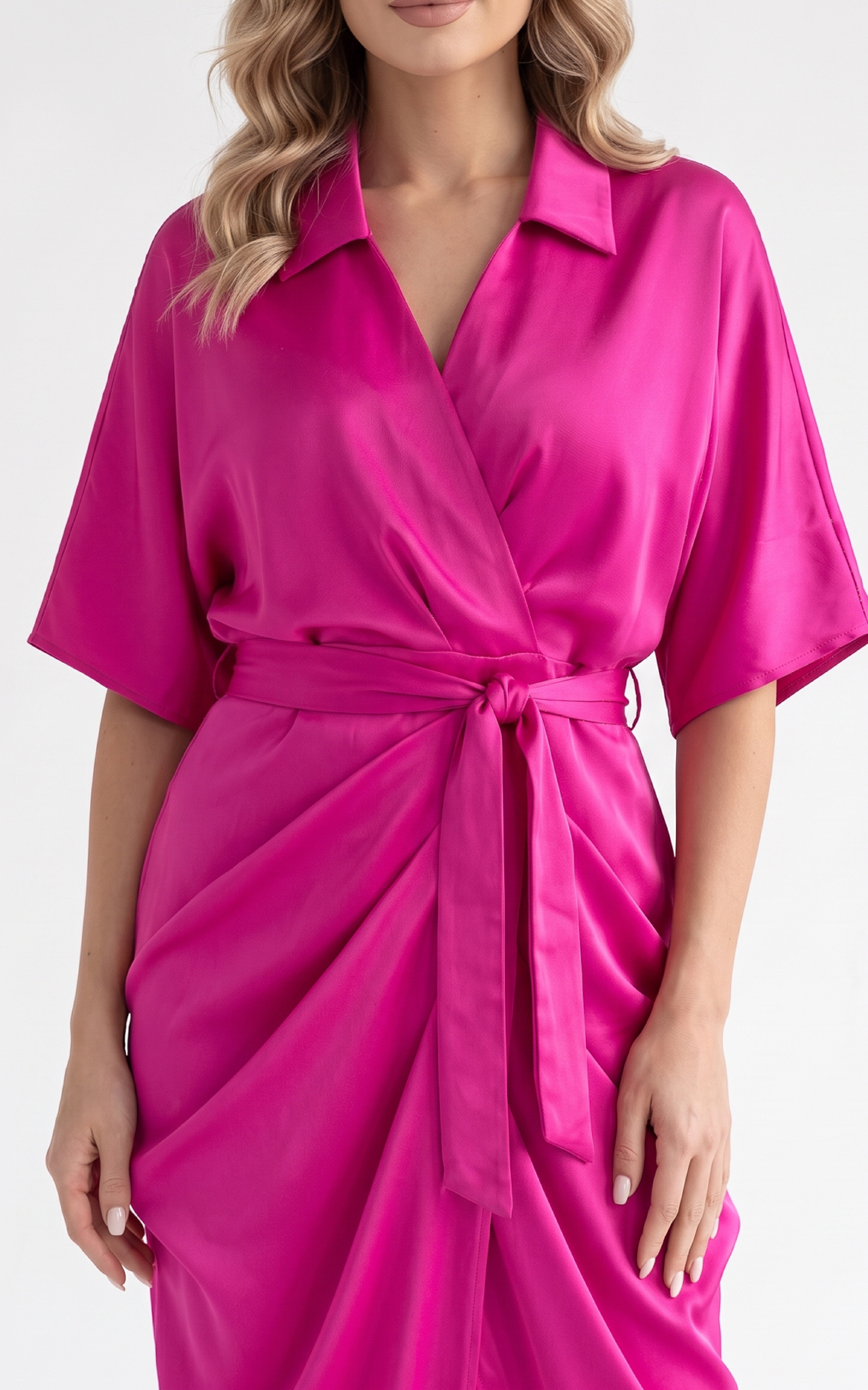 Rochie de satin Haylie fucsia [3]
