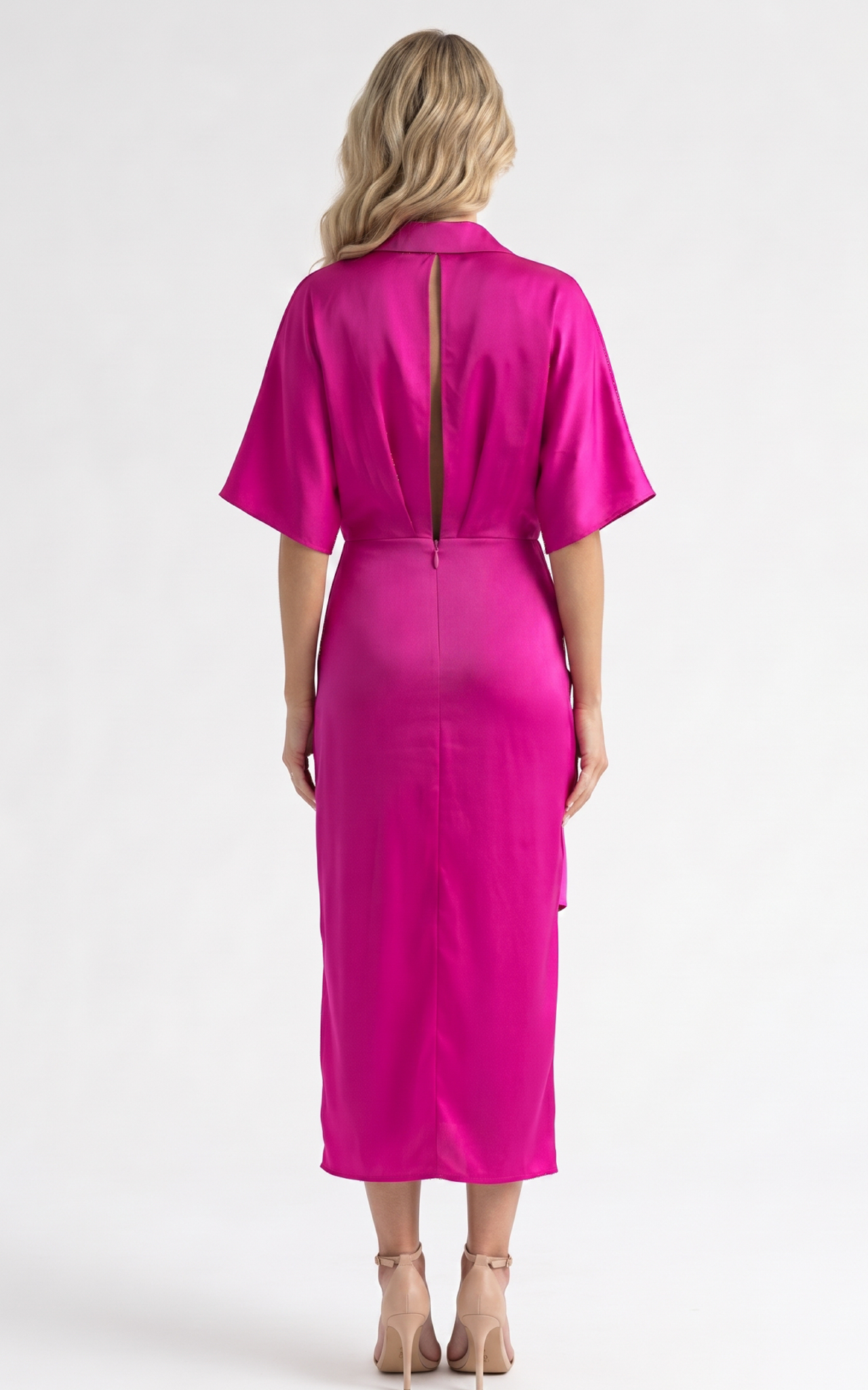 Rochie de satin Haylie fucsia [5]