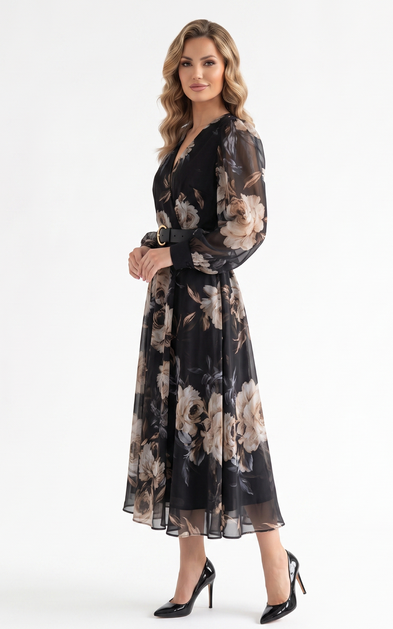 Rochie din voal vaporos Harmonee neagra [2]