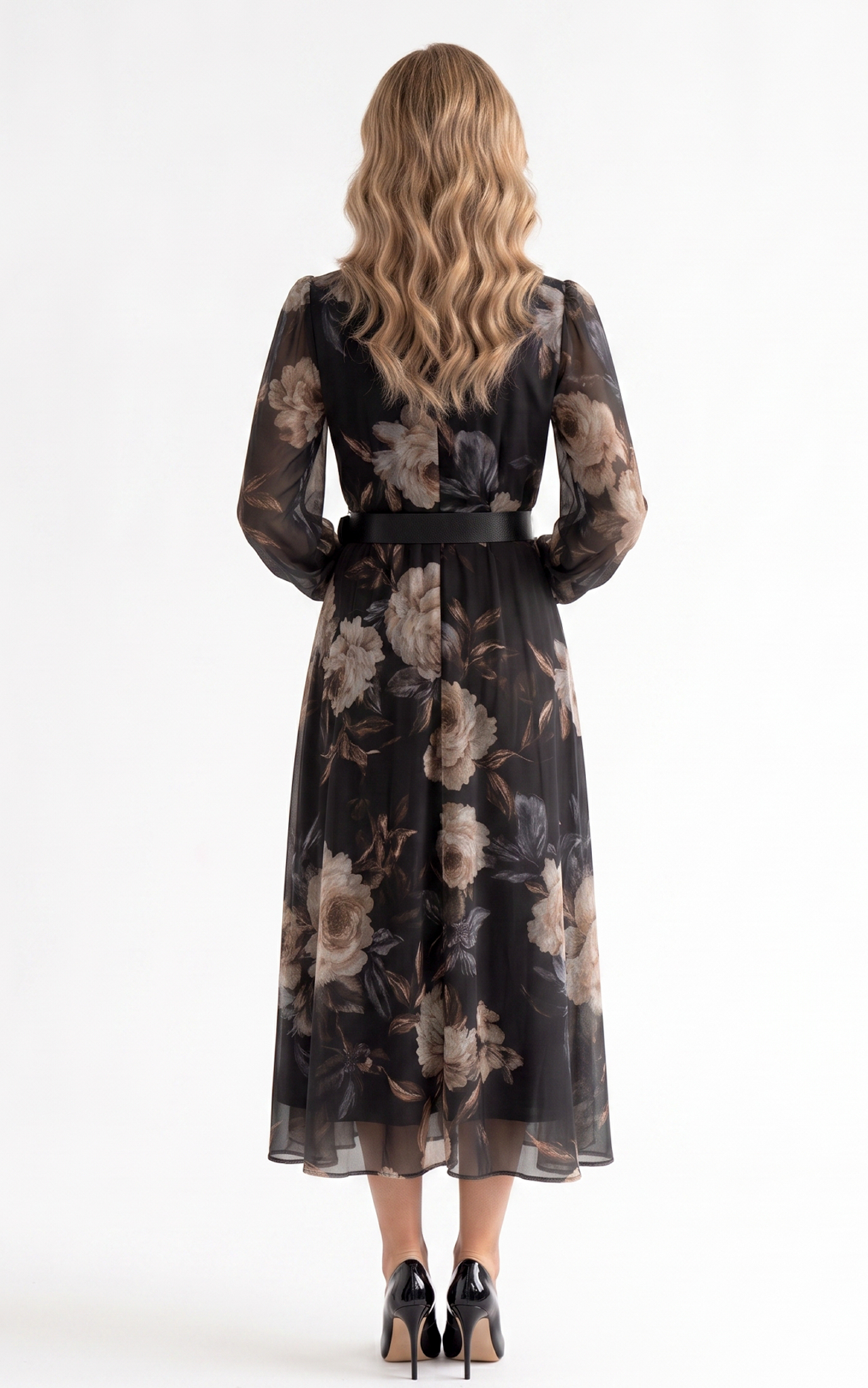 Rochie din voal vaporos Harmonee neagra [4]