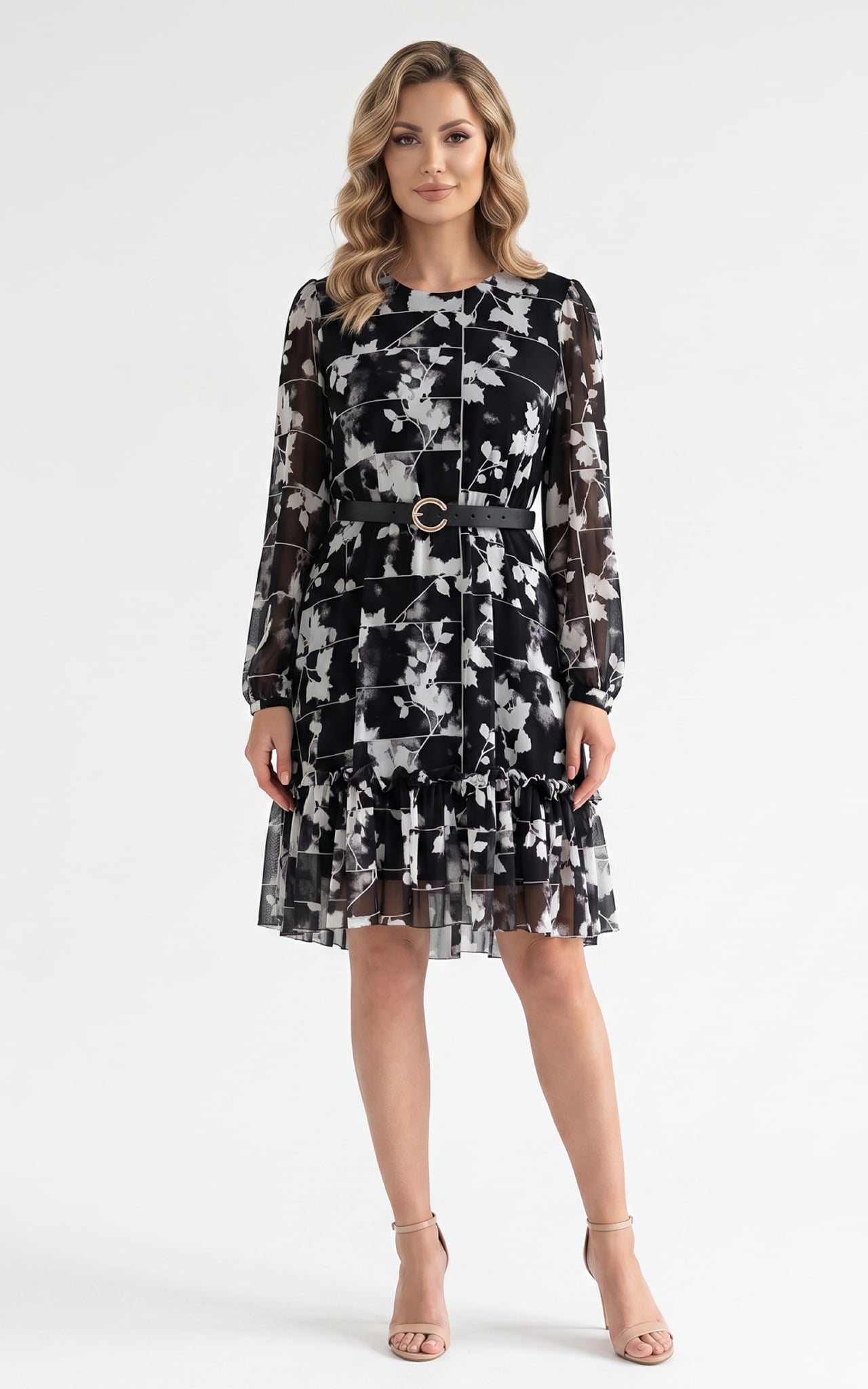 Femei - Rochie de toamnă Indie midi neagra
