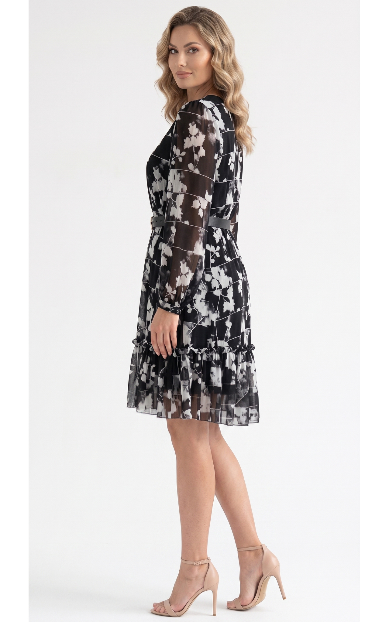 Rochie de toamnă Indie midi neagra [2]