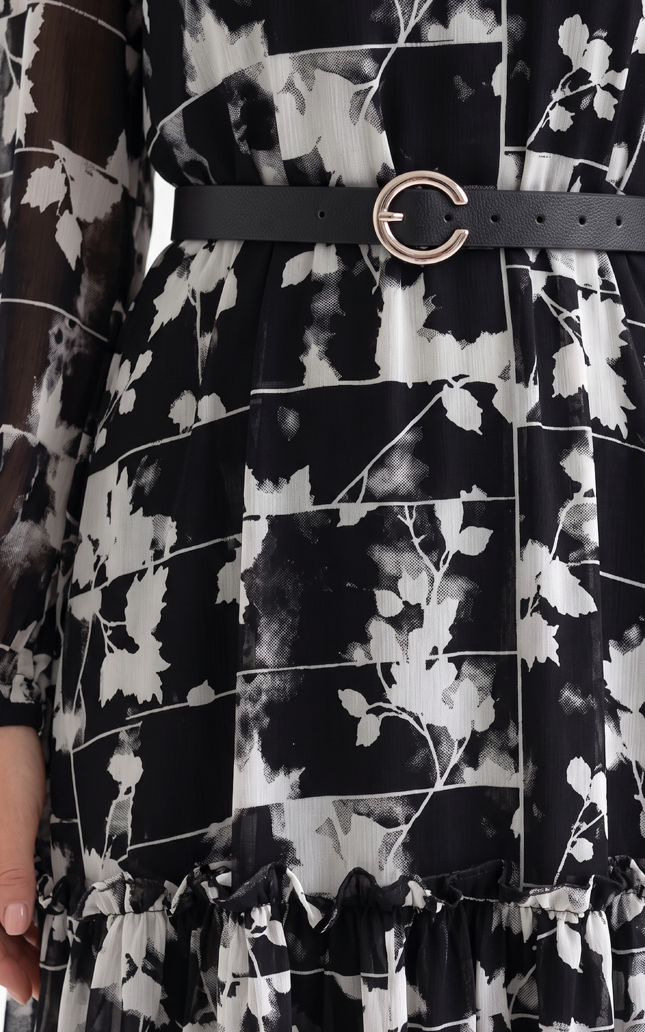 Rochie de toamnă Indie midi neagra [3]