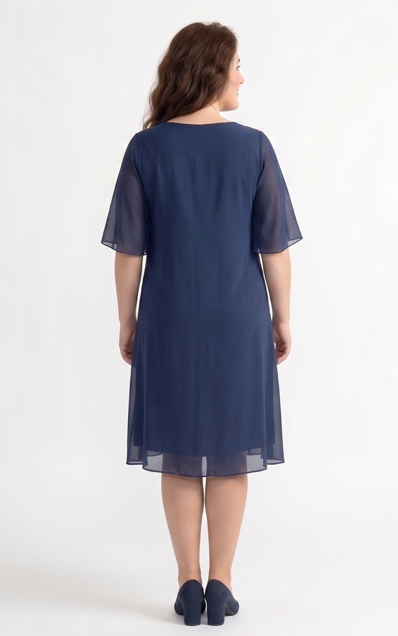 Rochie din voal vaporos Hudsyn bleumarin [5]