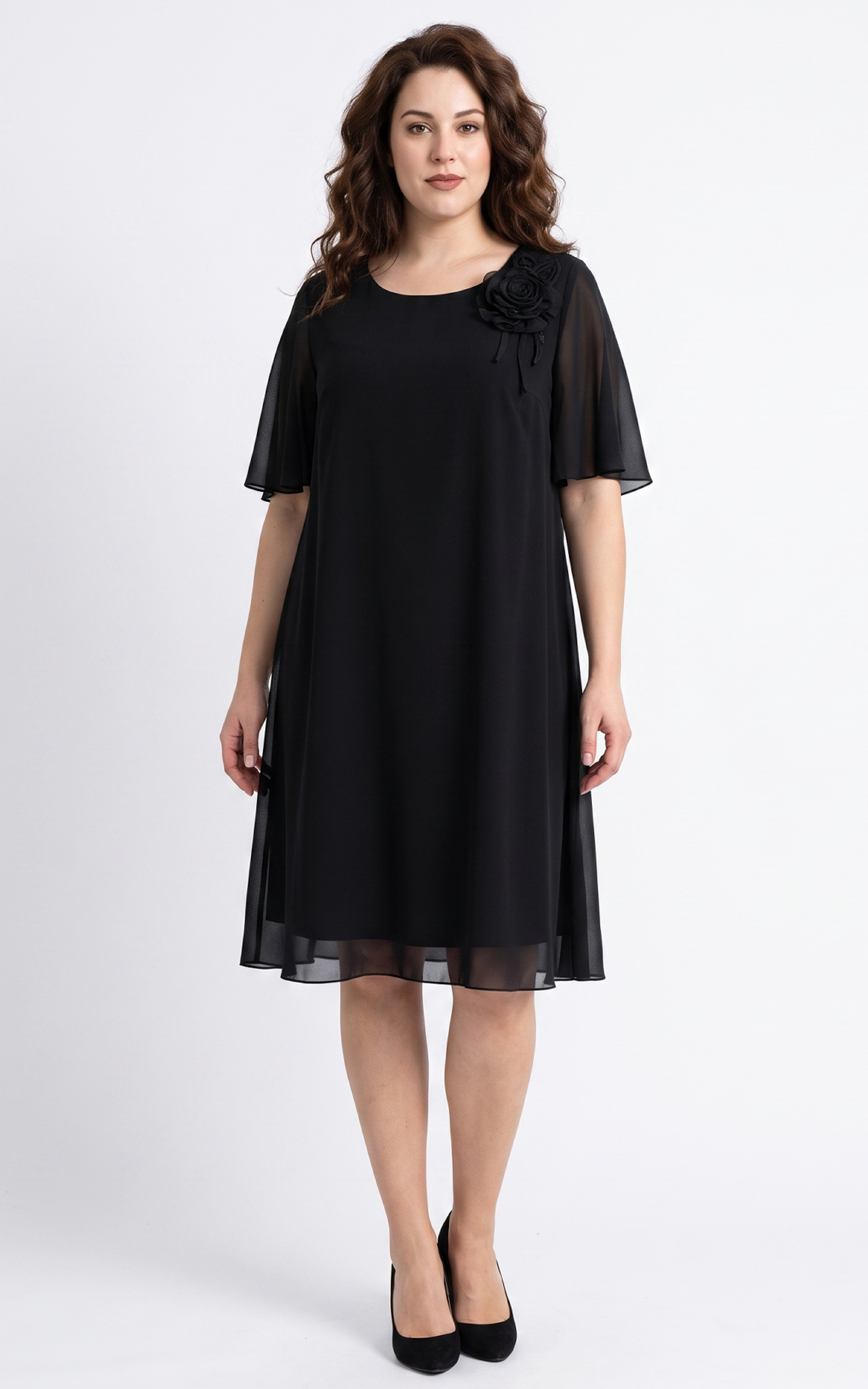 Nou - Rochie din voal vaporos Hudsyn neagra