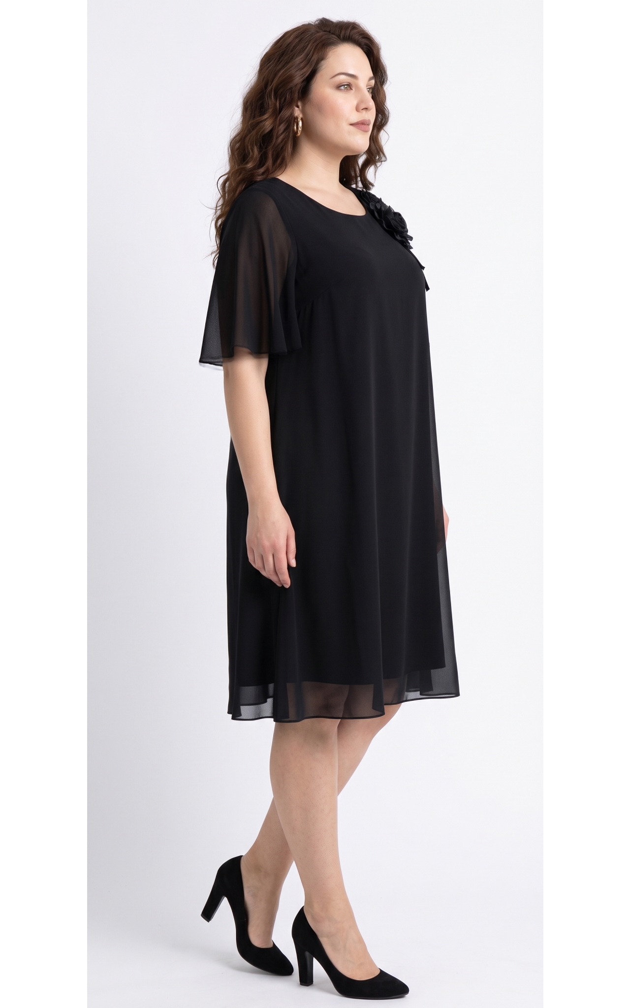 Rochie din voal vaporos Hudsyn neagra [2]