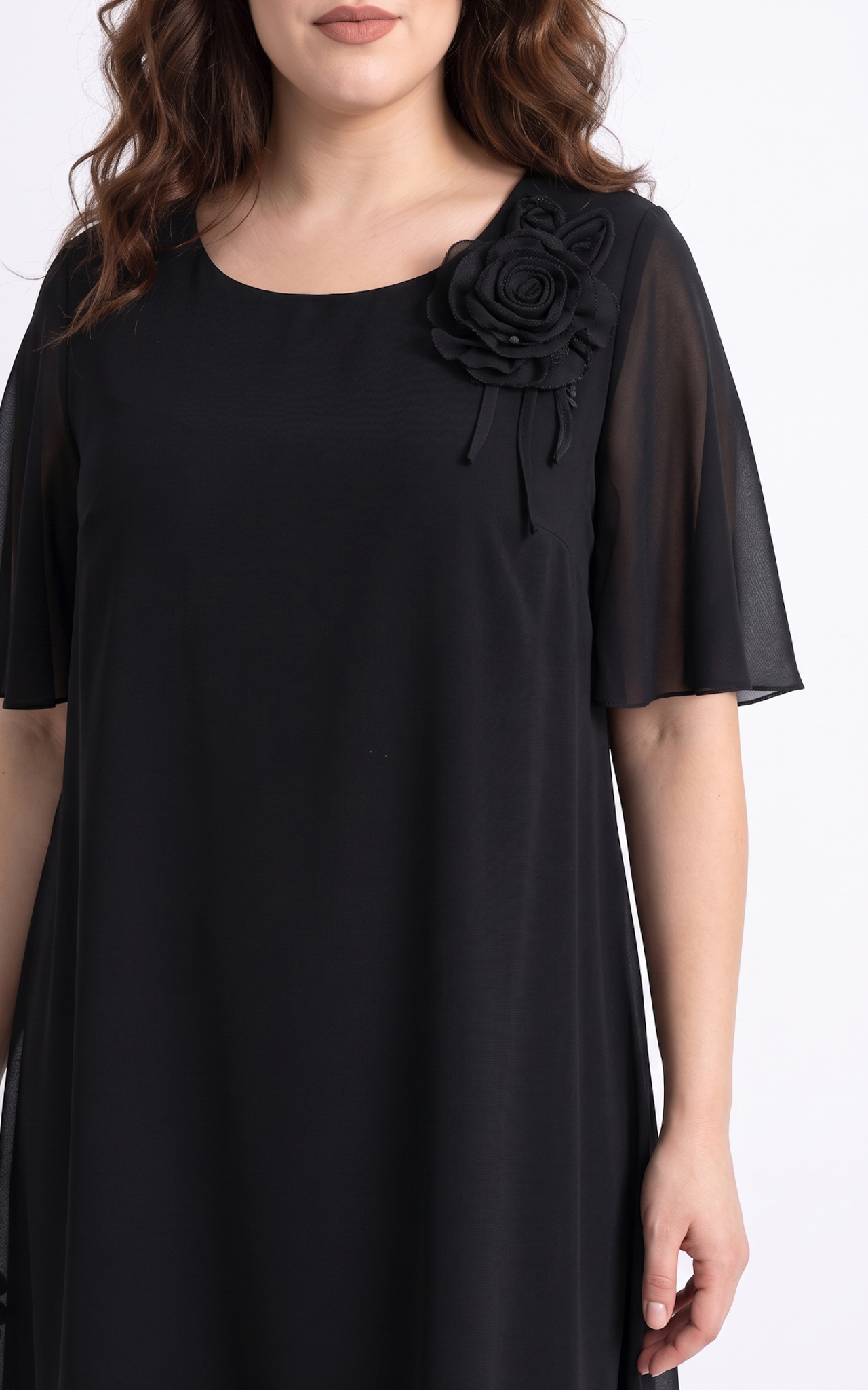 Rochie din voal vaporos Hudsyn neagra [3]