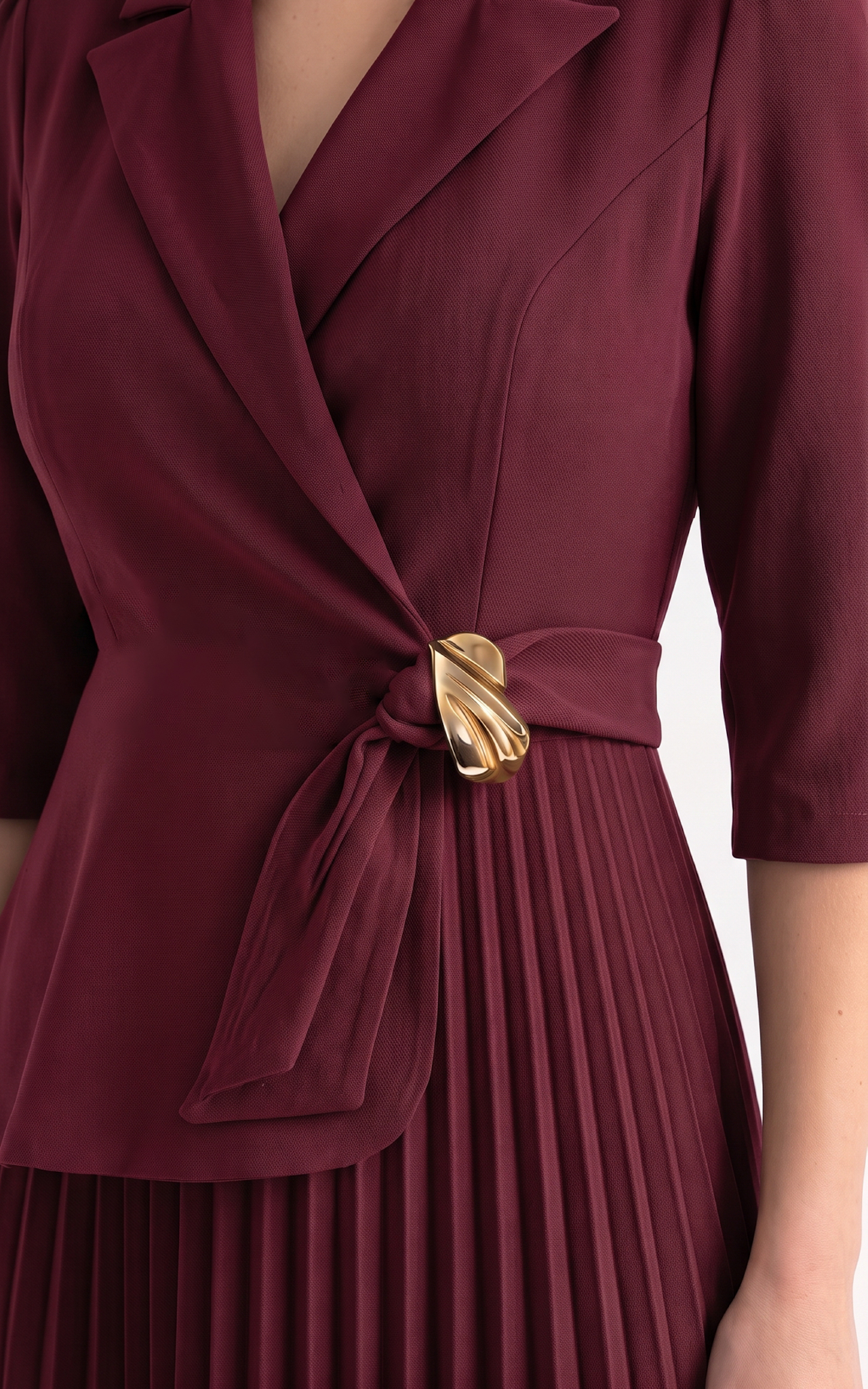 Rochie din stofa Hayven bordo [3]