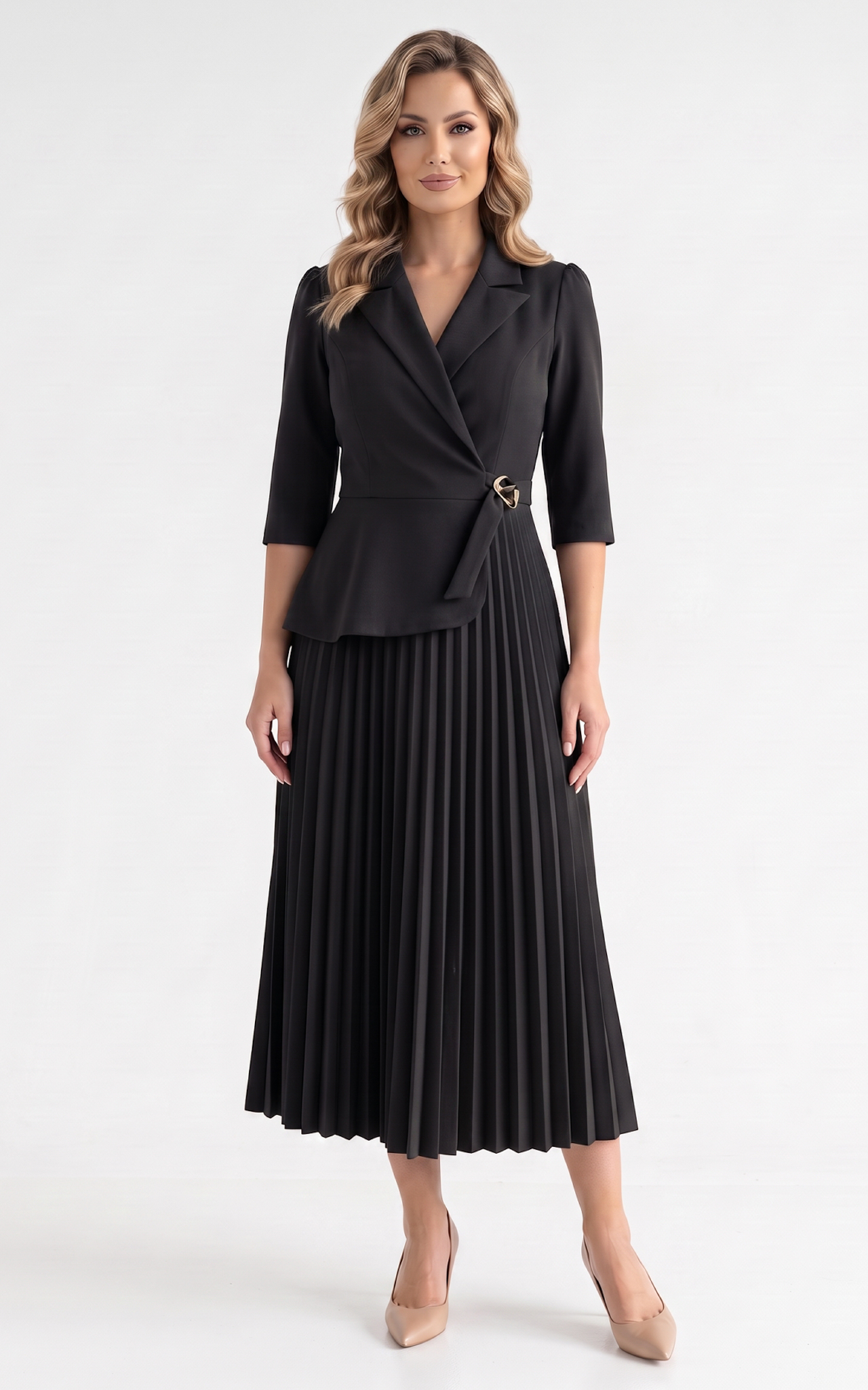 Nou - Rochie de vara, din voal vaporos cu elastic in talie Hayven neagra