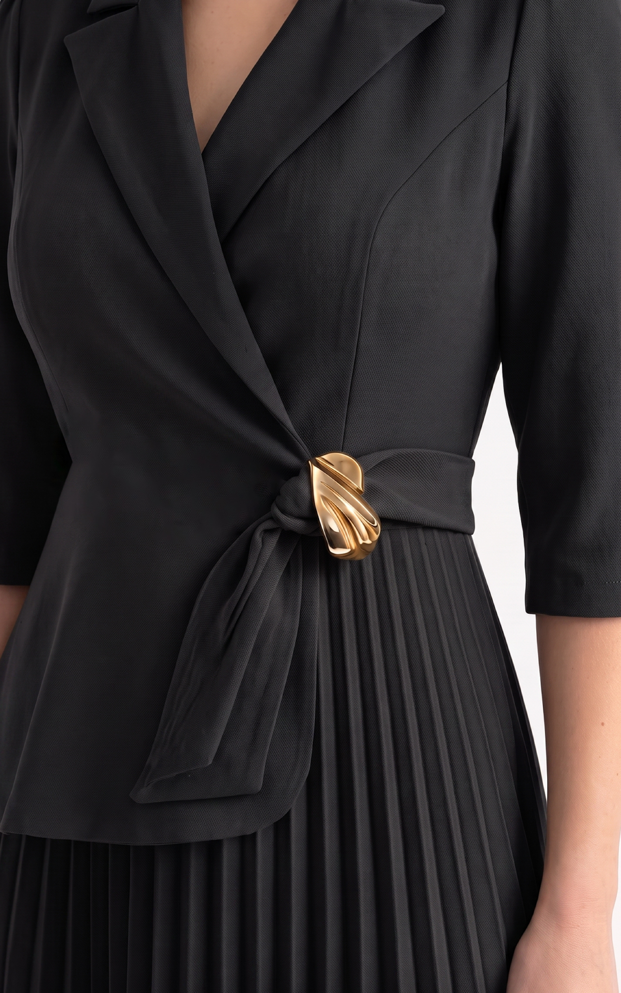 Rochie din stofa Hayven neagra [3]