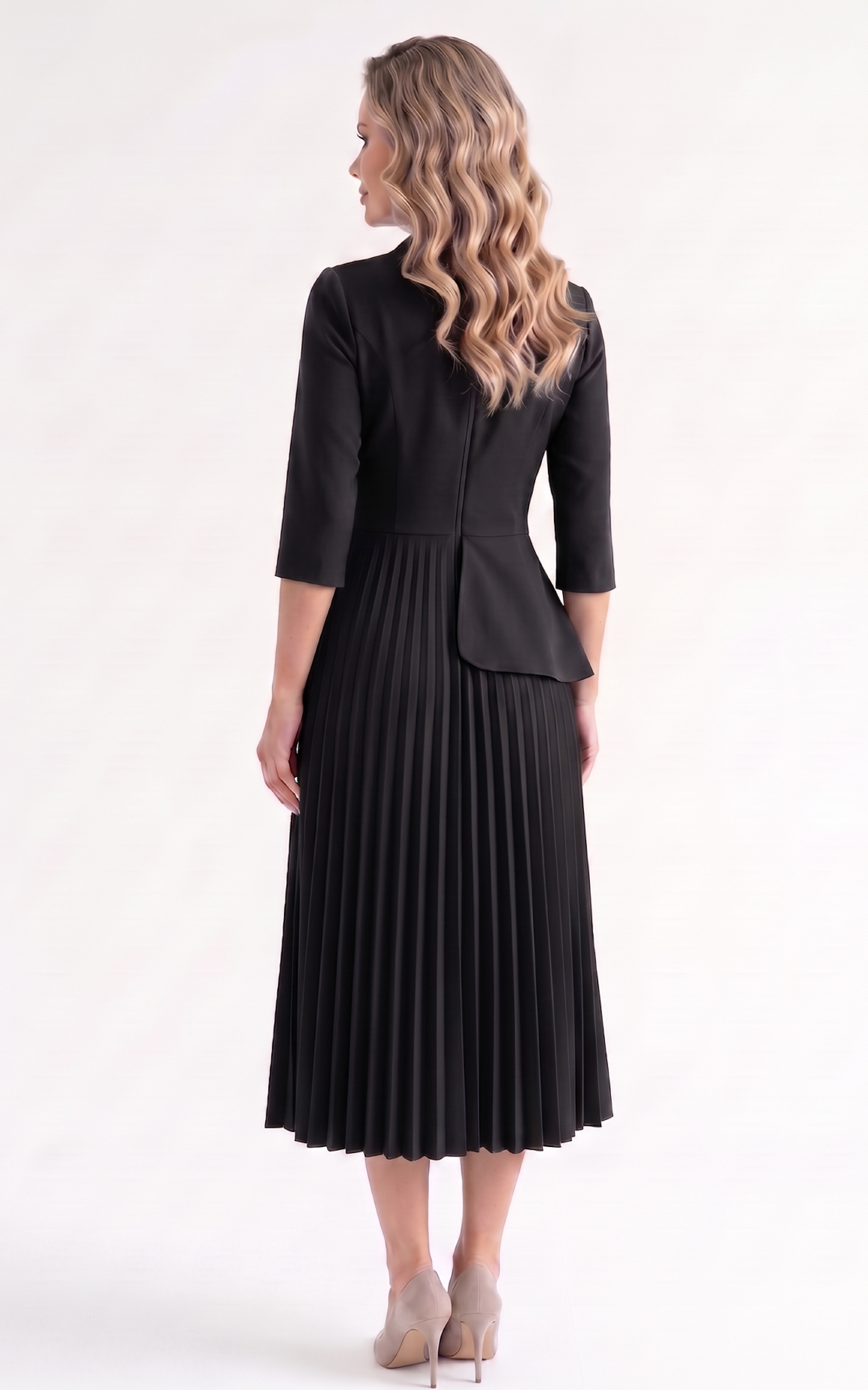 Rochie din stofa Hayven neagra [4]