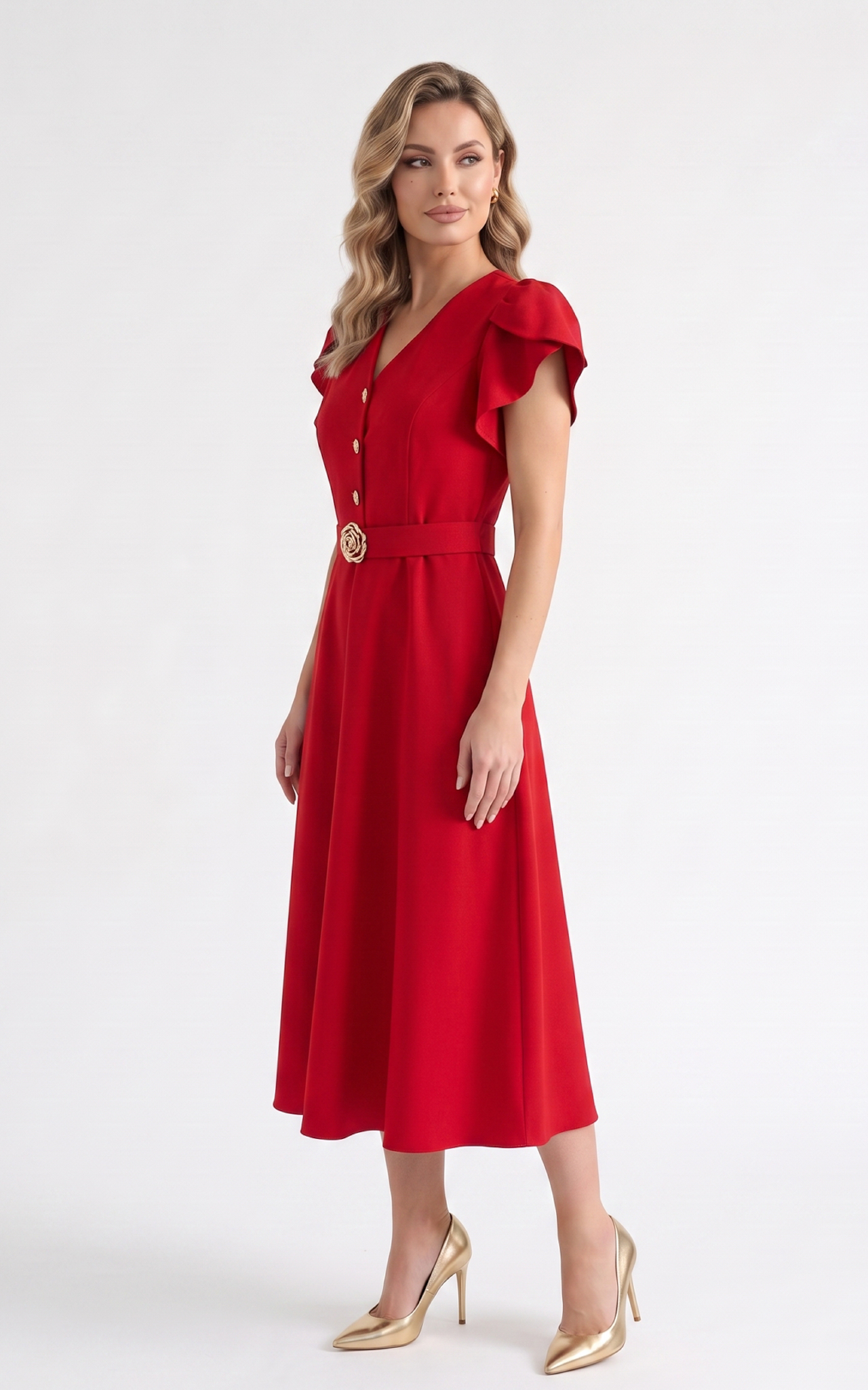 Rochie din stofa Huxley rosie [3]