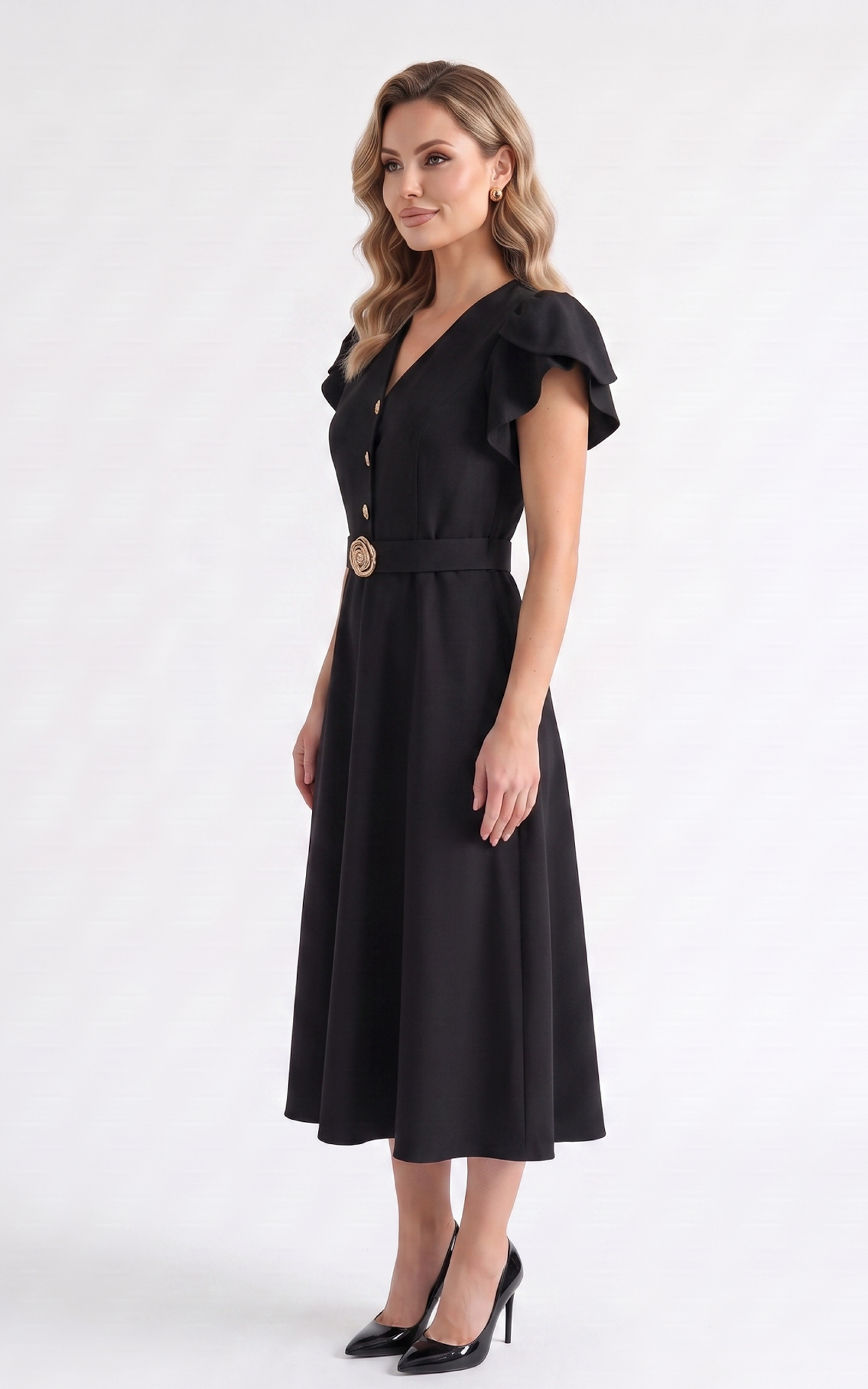 Rochie din stofa Huxley neagra [3]