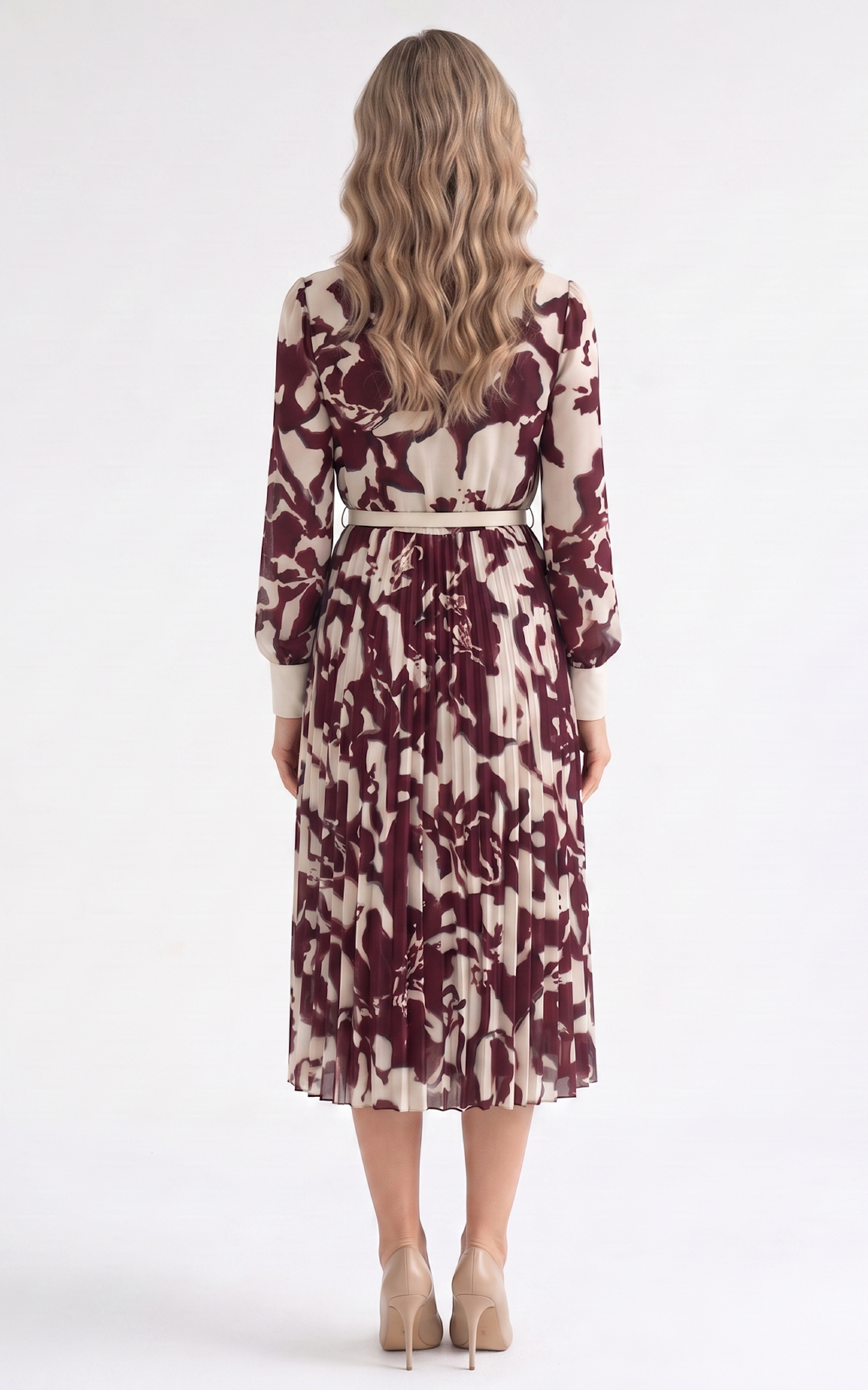 Rochie din voal vaporos Hera bordo [4]