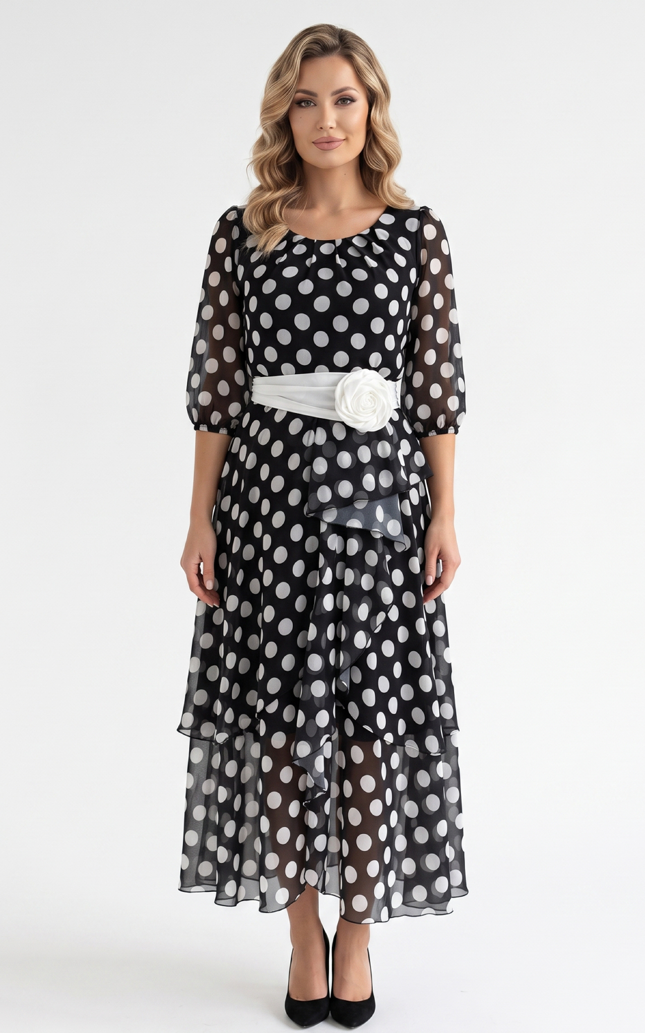 Rochie din voal vaporos Hania neagra [2]