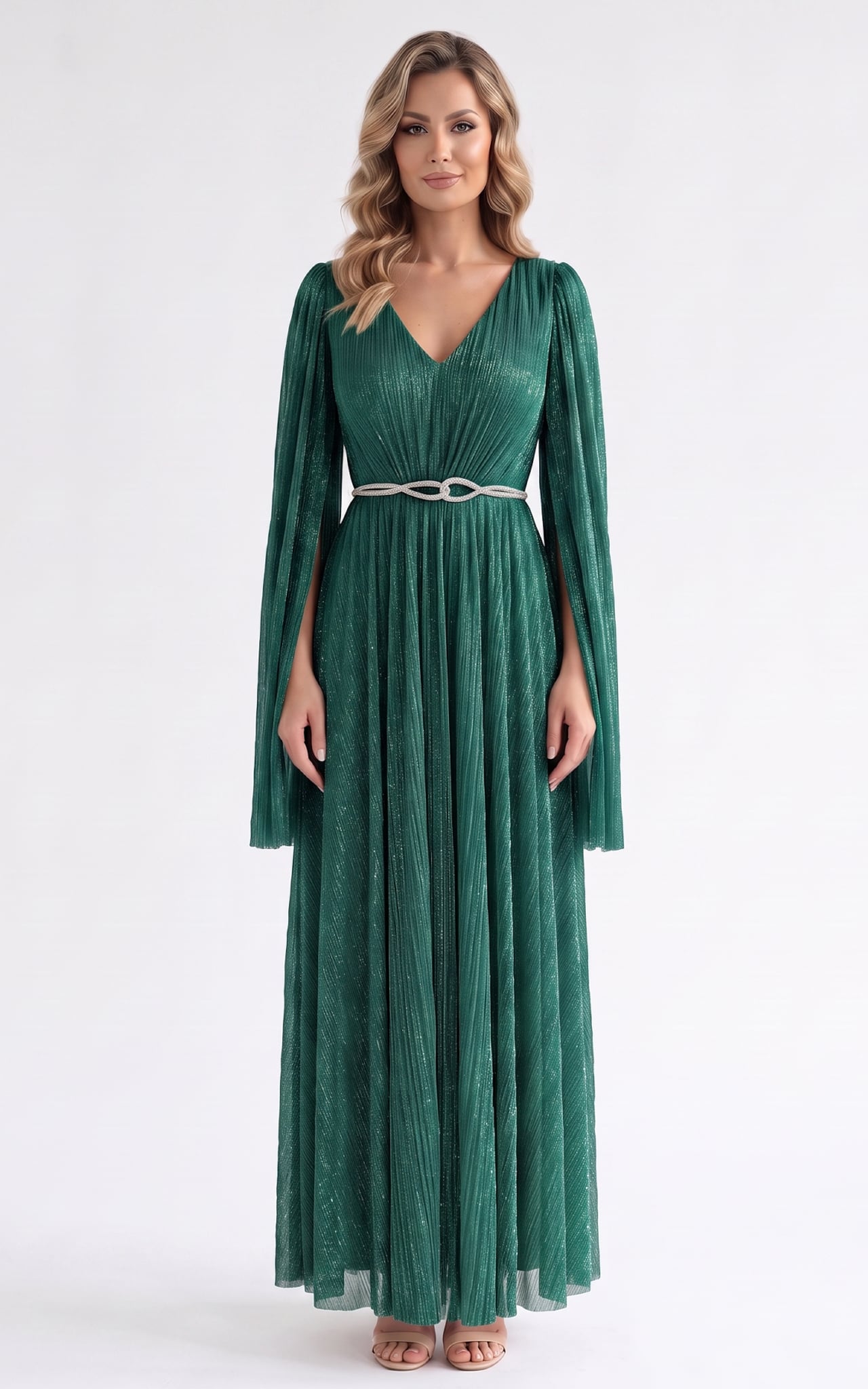 Rochii de soacra - Rochie Heiress lunga verde-smarald