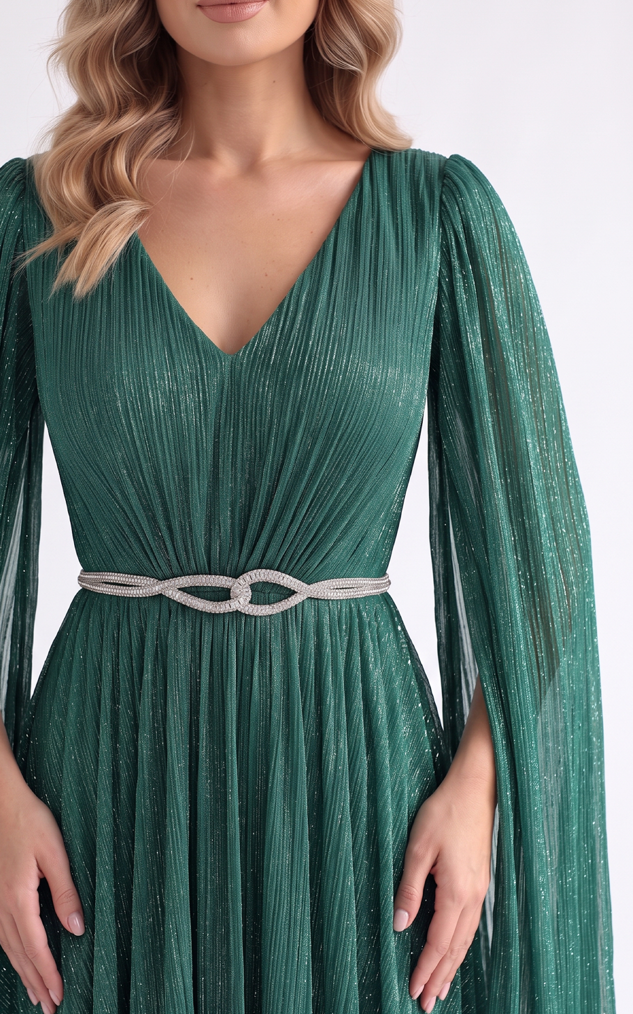 Rochie Heiress lunga verde-smarald [4]