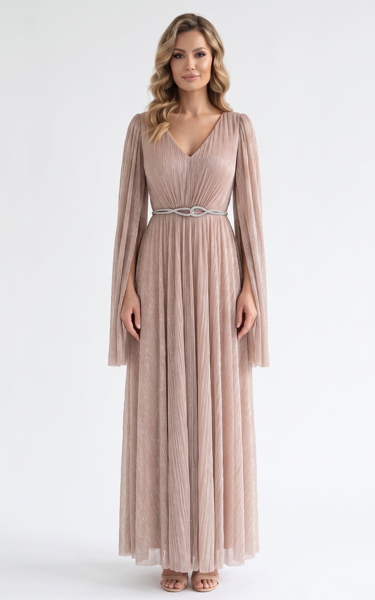 Rochii de soacra - Rochie Heiress lunga pudra