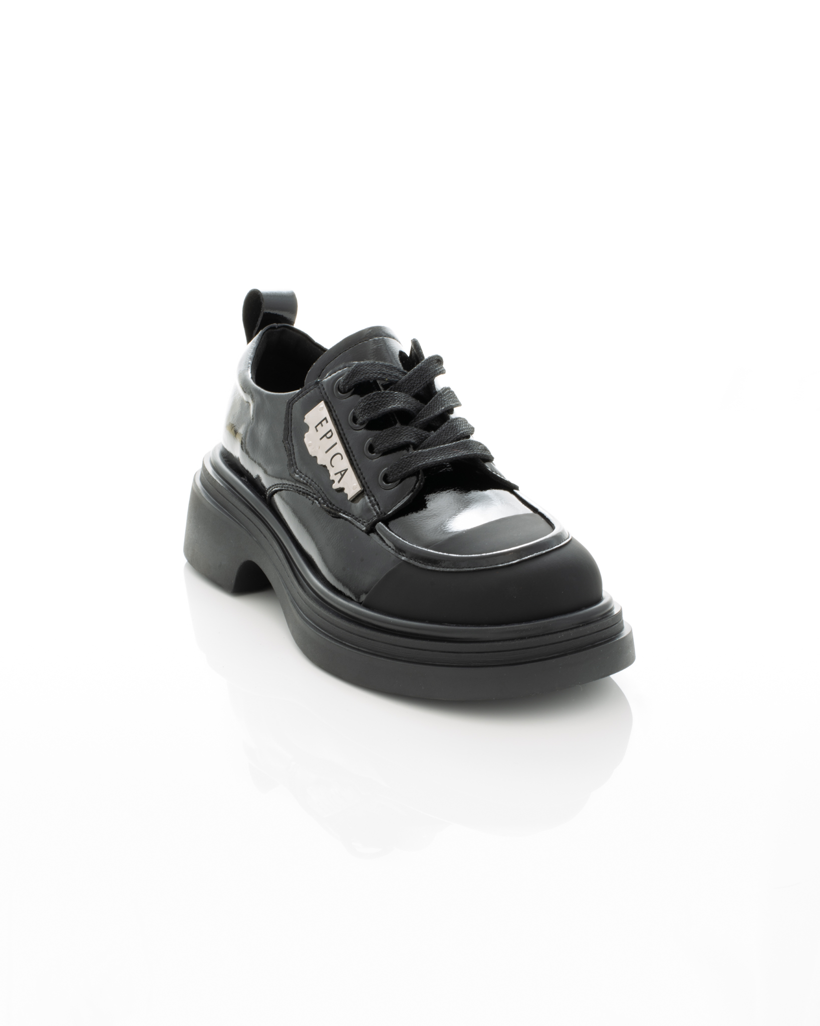 Pantofi de piele Epica de piele - 3730 - 3 cm negri [3]