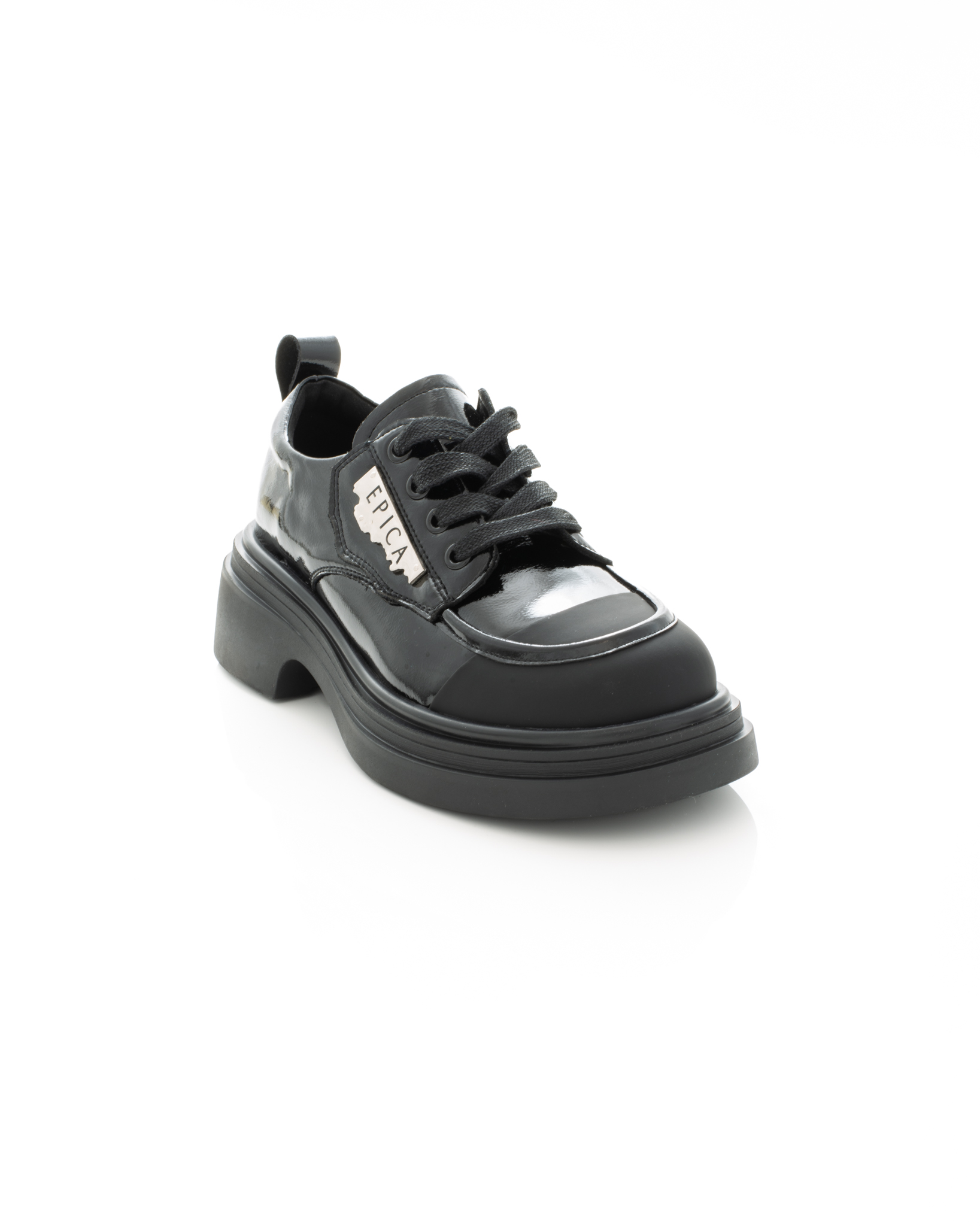 Pantofi de piele Epica de piele - 3730 - 3 cm negri [3]