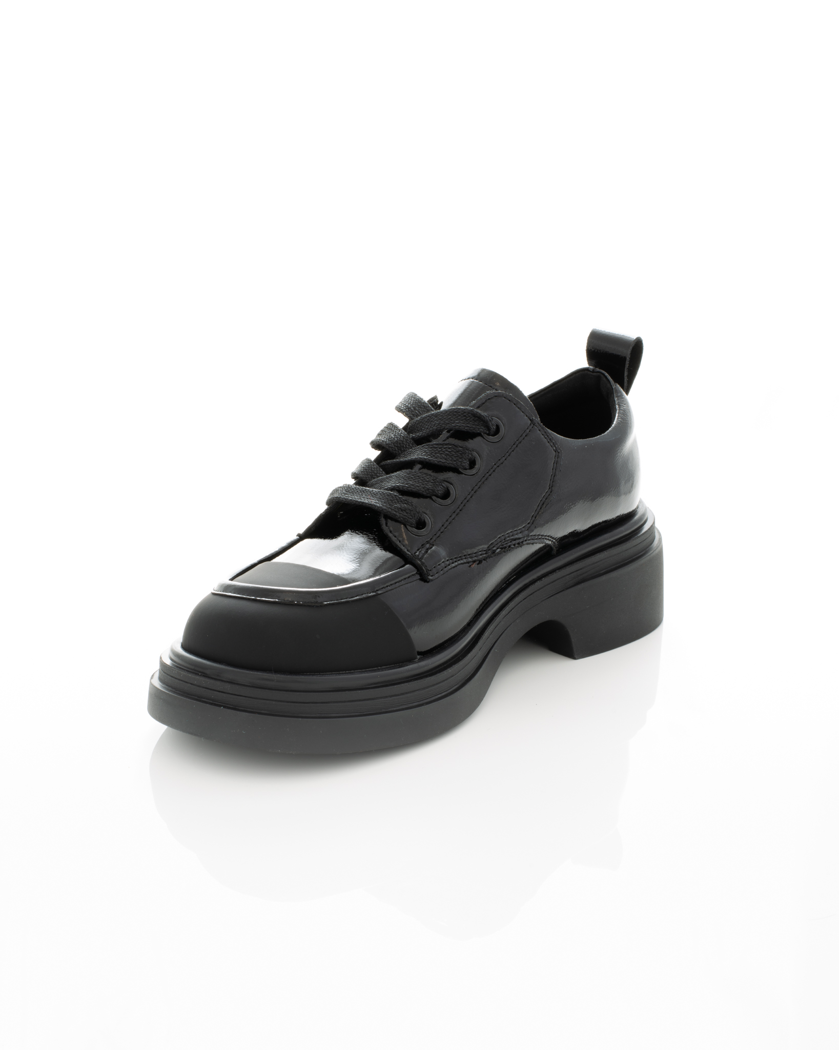 Pantofi de piele Epica de piele - 3730 - 3 cm negri [4]