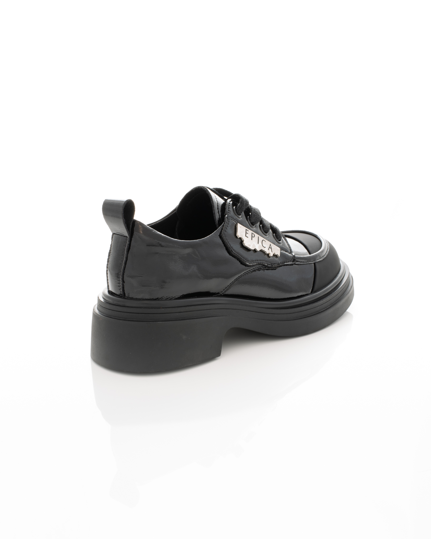 Pantofi de piele Epica de piele - 3730 - 3 cm negri [8]
