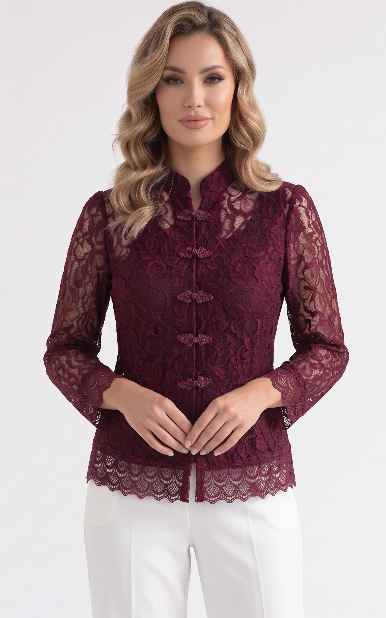 Camasa de toamnă Inara bordo [5]