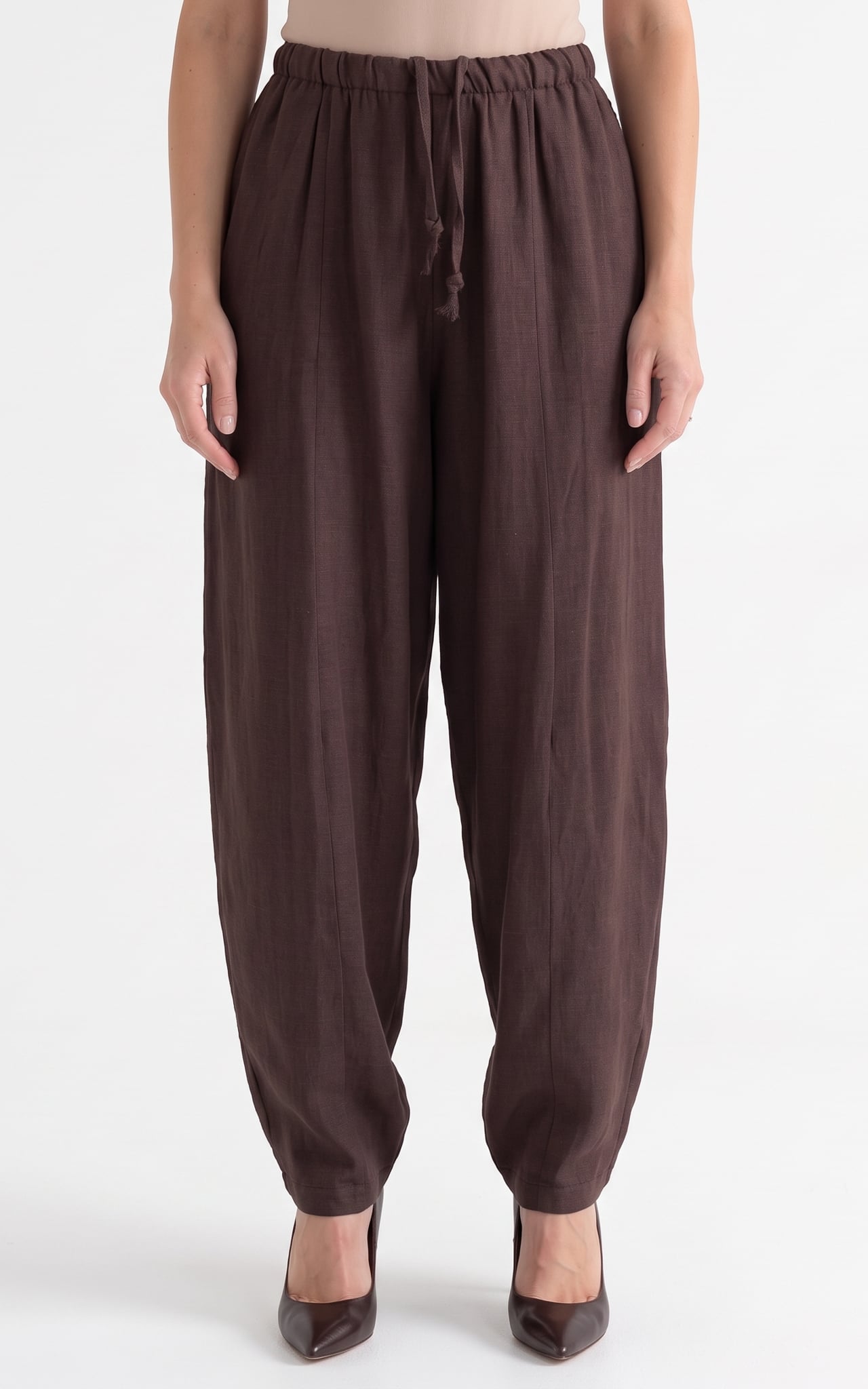 Femei - Pantaloni de bumbac Islah maro